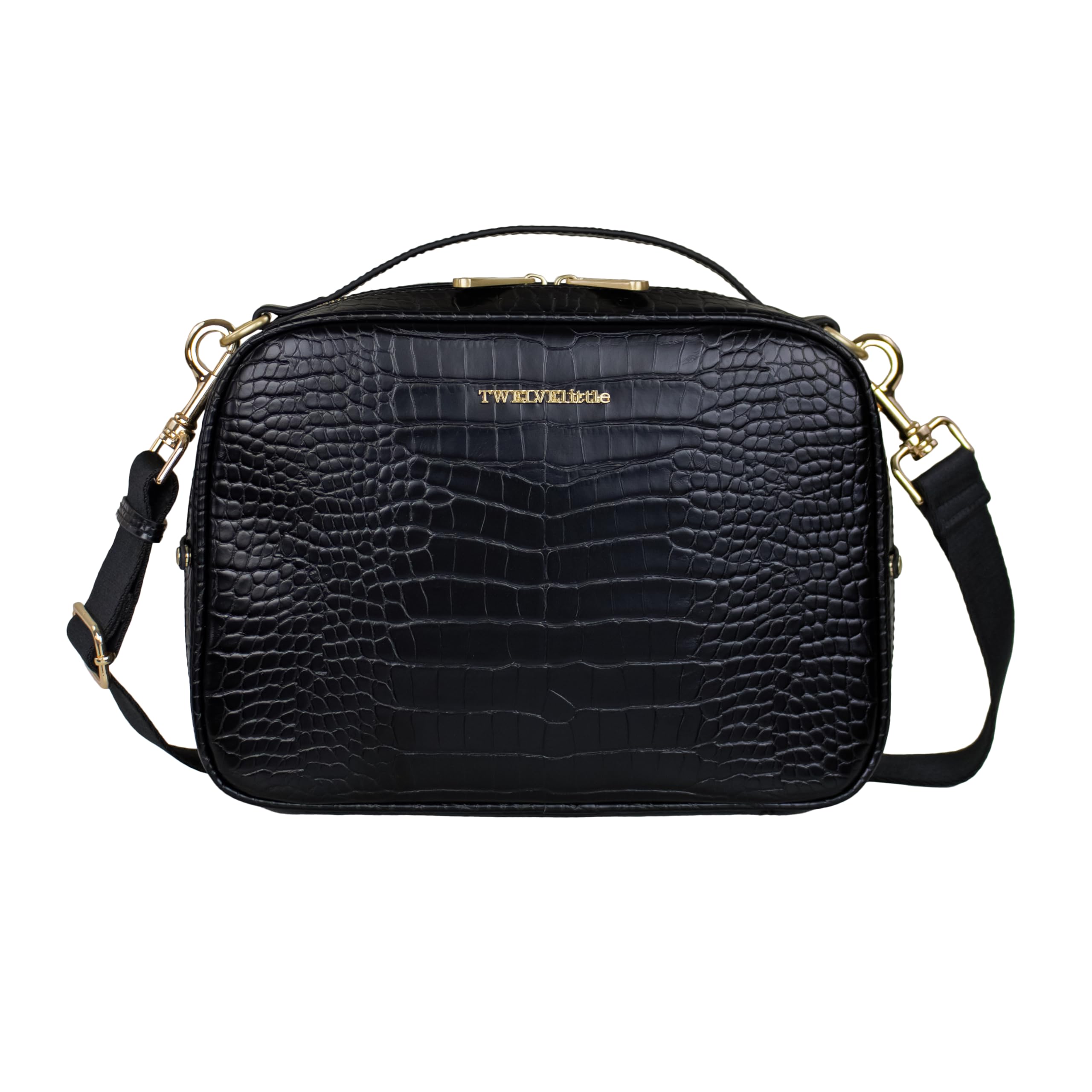 Foto 2 pulgar | Bolso Bandolera Diaper Clutch Twelvelittle Luxe Black Croc - Venta Internacional.