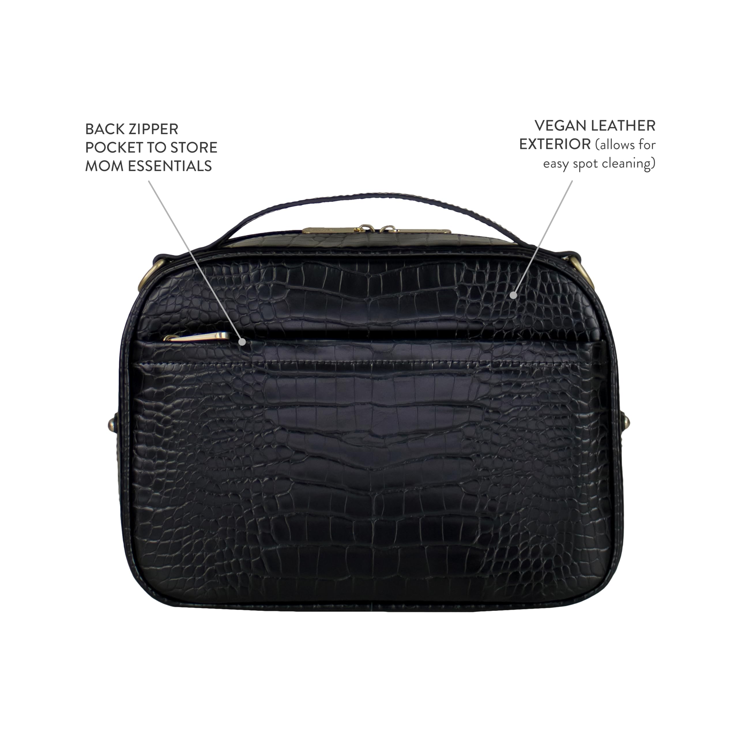 Foto 4 pulgar | Bolso Bandolera Diaper Clutch Twelvelittle Luxe Black Croc - Venta Internacional.