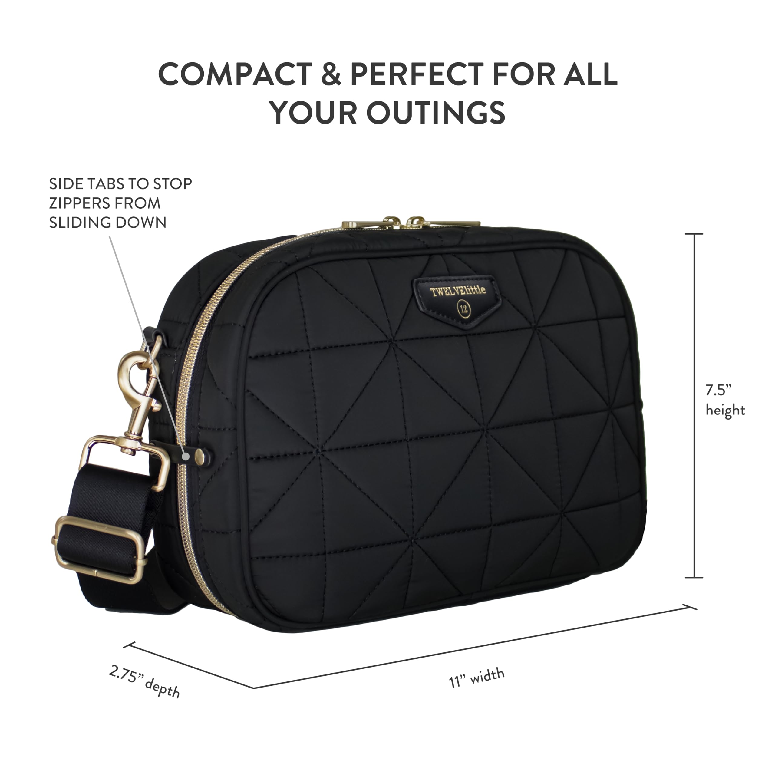 Foto 3 pulgar | Bolso Bandolera Diaper Clutch Twelvelittle 3.0 Con Cambiador Negro - Venta Internacional.