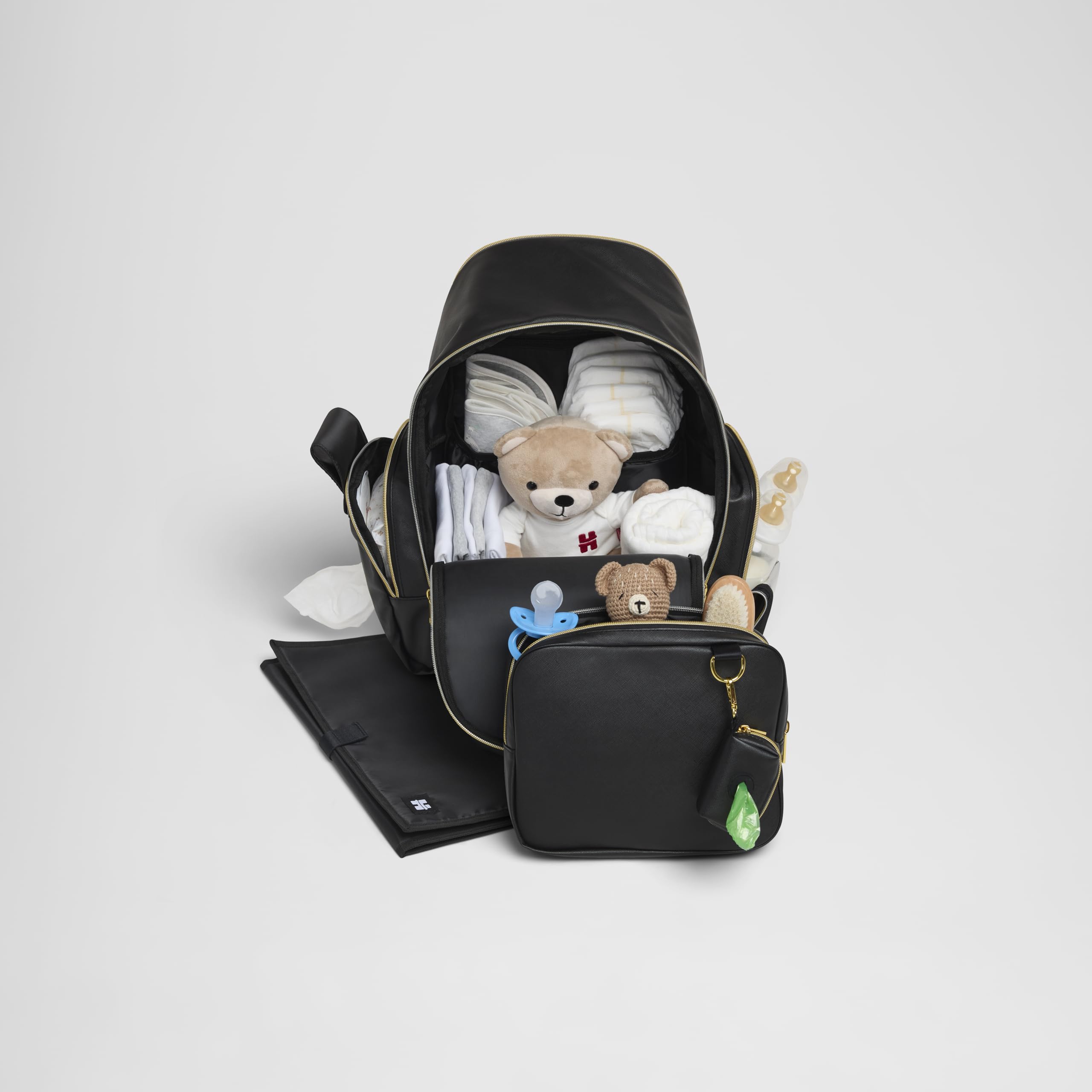 Foto 2 | Mochila Para Pañales Huggies Sunshine Pack De Piel Vegana Negra - Venta Internacional.