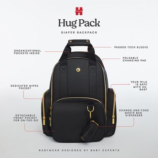 Foto 4 | Mochila Para Pañales Huggies Sunshine Pack De Piel Vegana Negra - Venta Internacional.