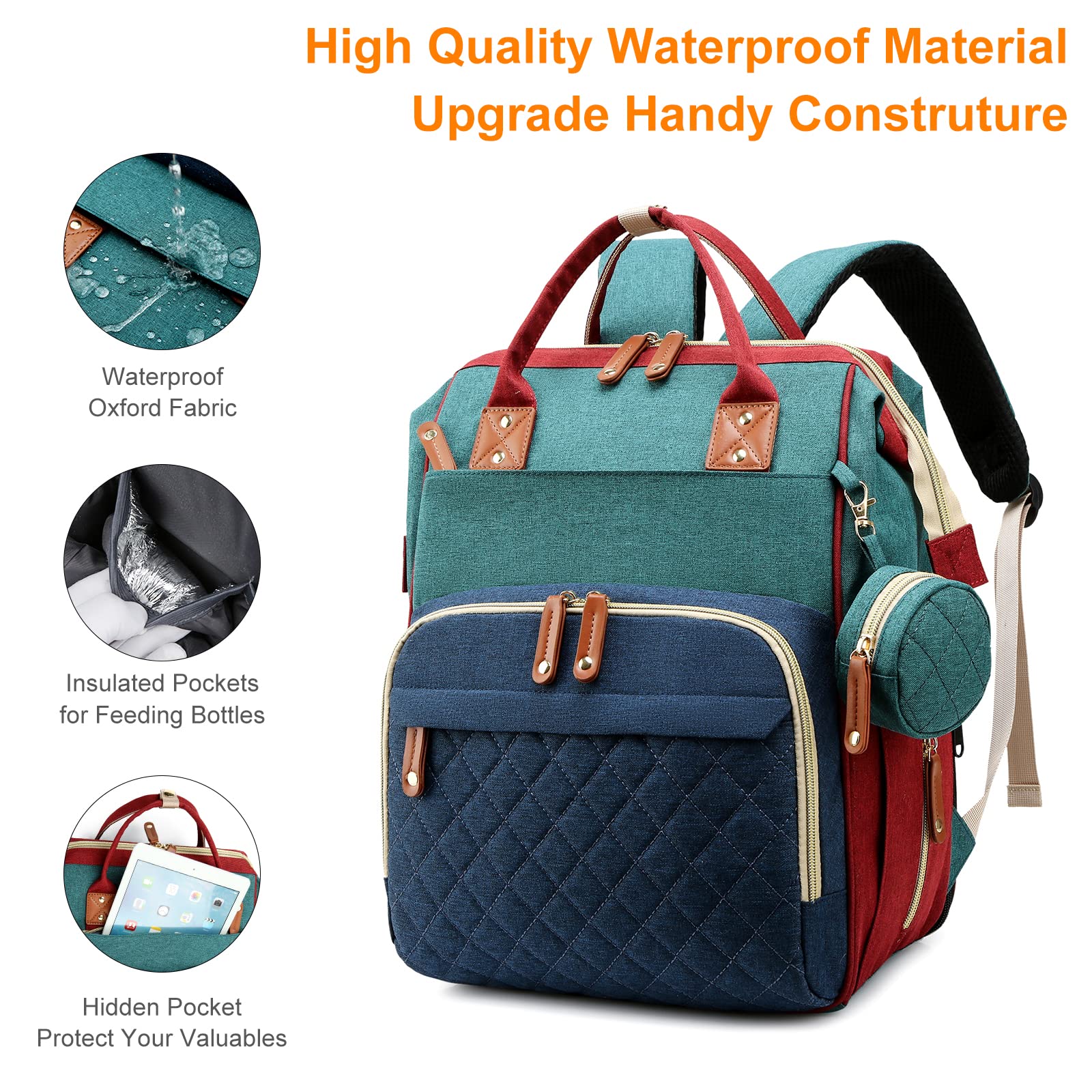 Foto 4 pulgar | Bolsa De Pañales Lamroro, Impermeable, 3 En 1, Con Cambiador - Venta Internacional.