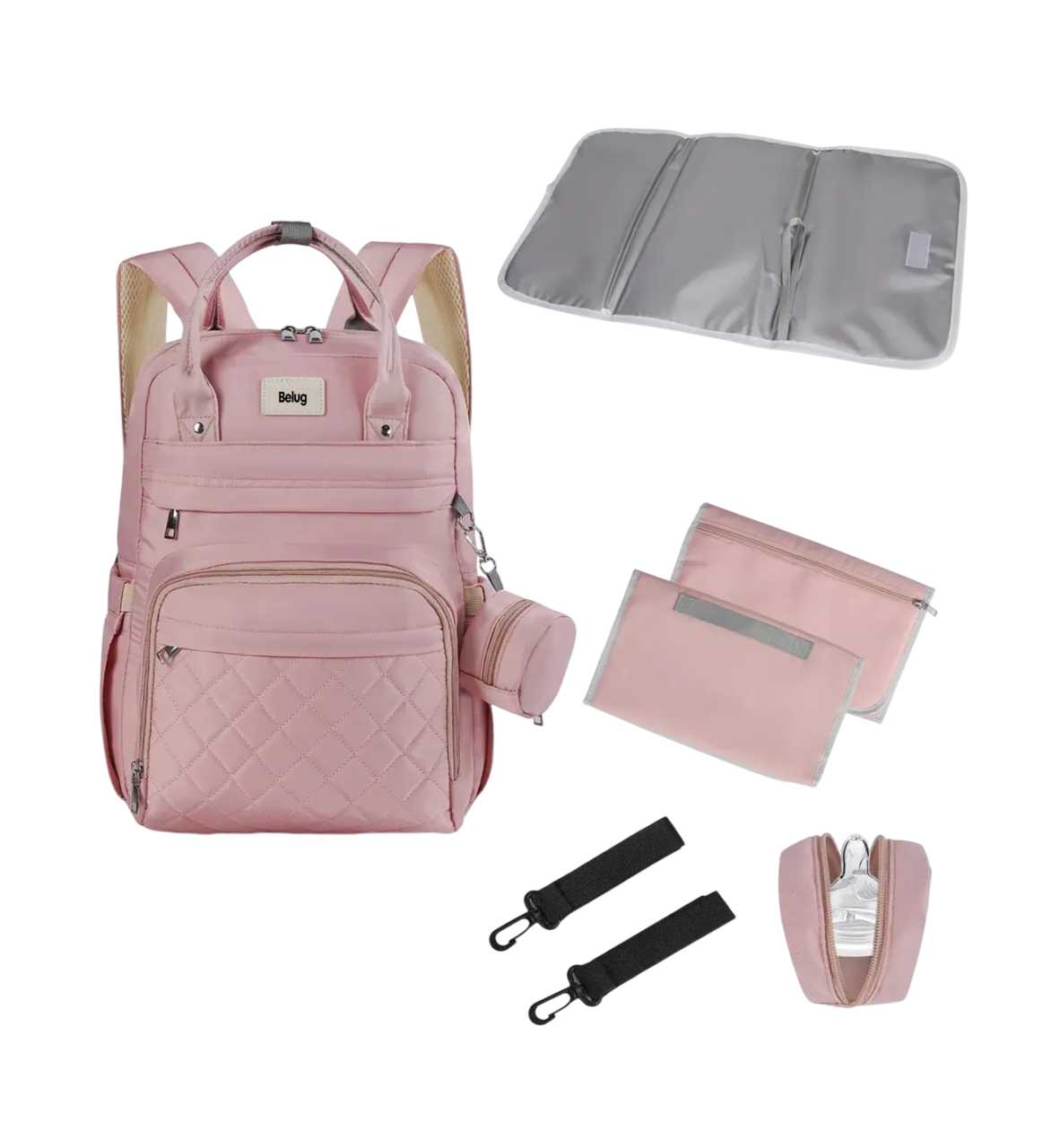 Foto 2 pulgar | Pañalera Mochila De Bebe 7 Pzs Rosa