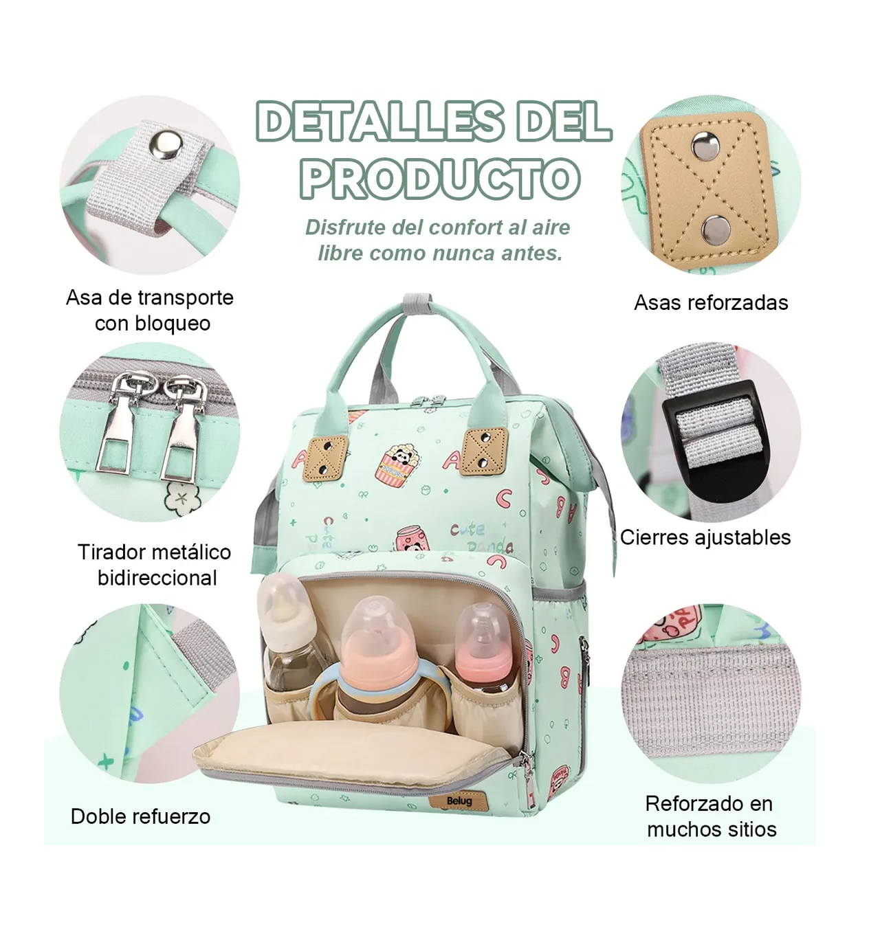 Foto 3 | Mochila Pañalera Para Bebe  Verde Claro