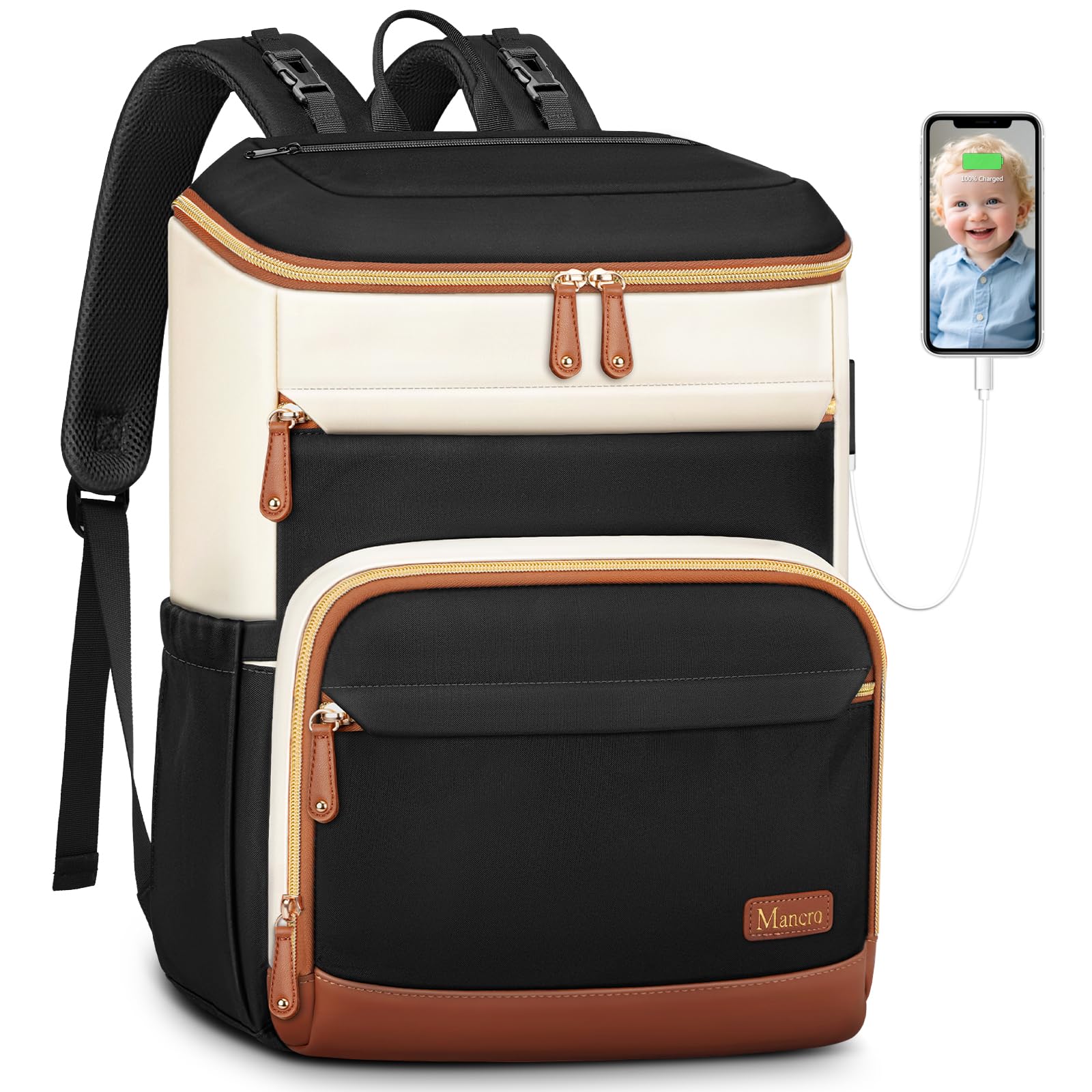 Foto 1 | Mochila Para Pañales Mancro Para Mujer Con 3 Bolsillos Aislantes - Venta Internacional.