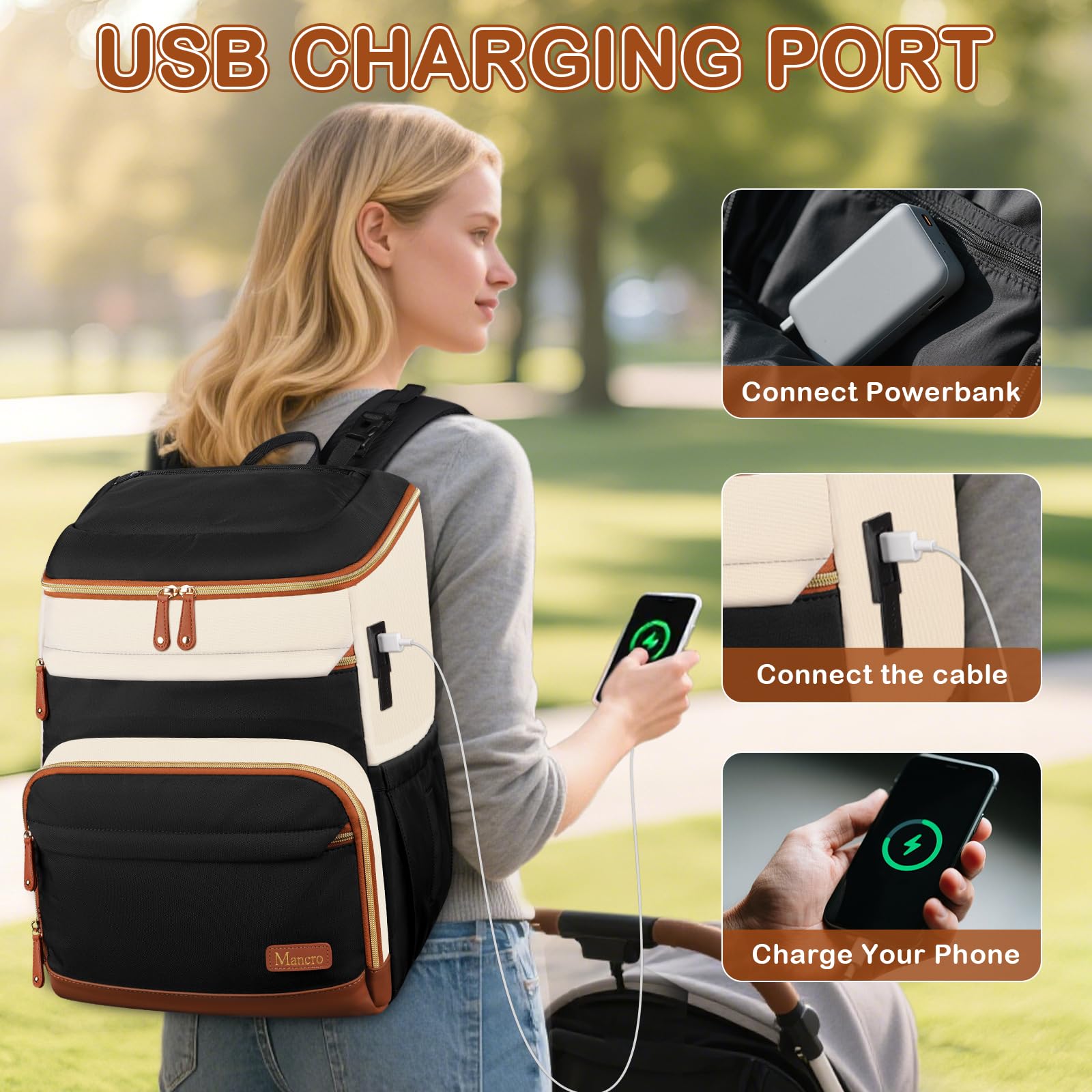 Foto 3 pulgar | Mochila Para Pañales Mancro Para Mujer Con 3 Bolsillos Aislantes - Venta Internacional.