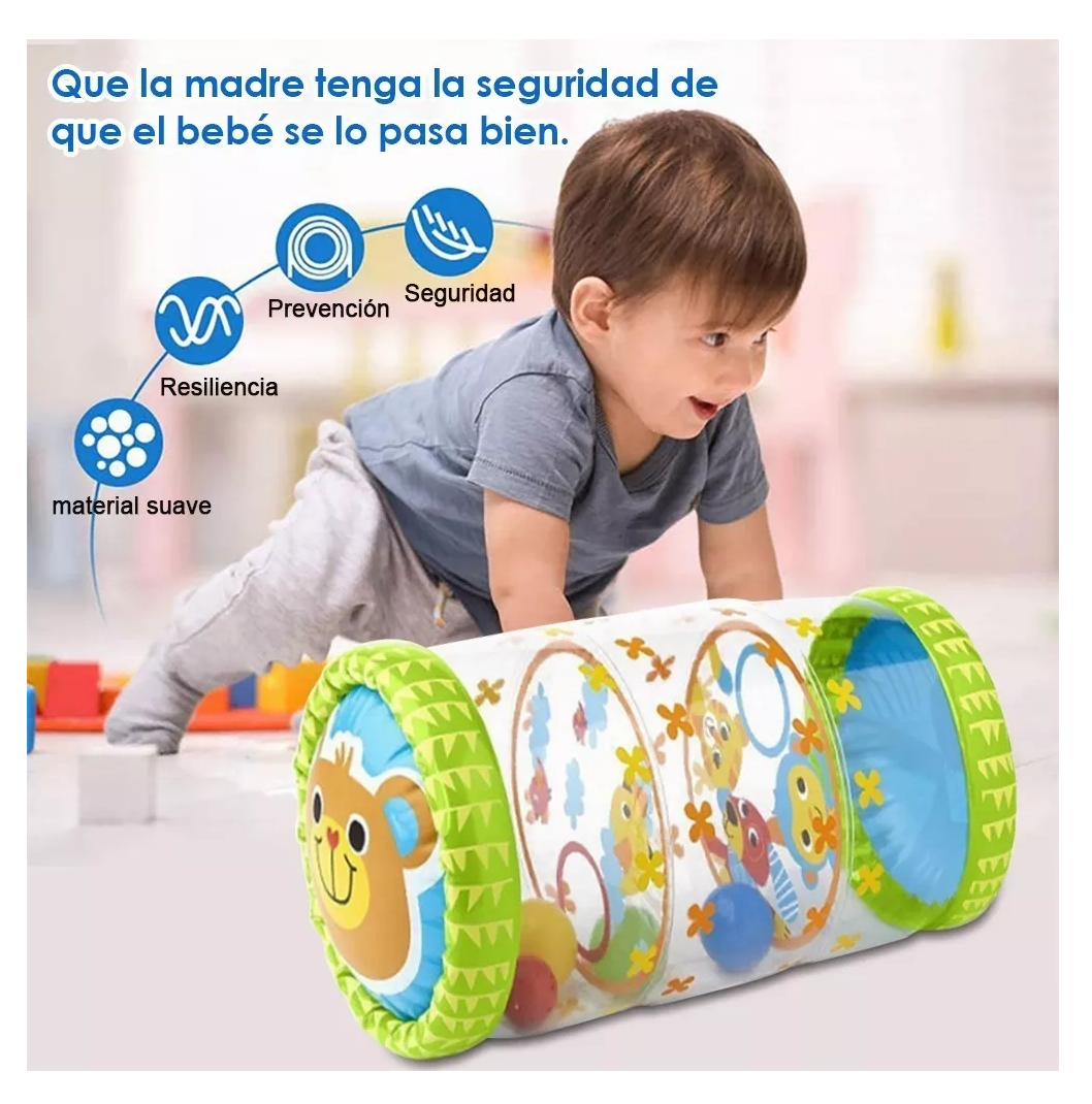 Foto 4 pulgar | Cilindro Inflable Belug para Bebé Estimulación color Verde