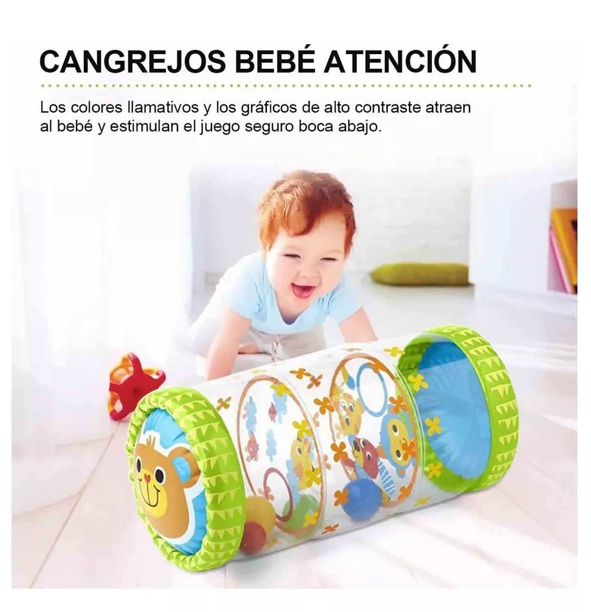 Foto 6 pulgar | Cilindro Inflable Belug para Bebé Estimulación color Verde