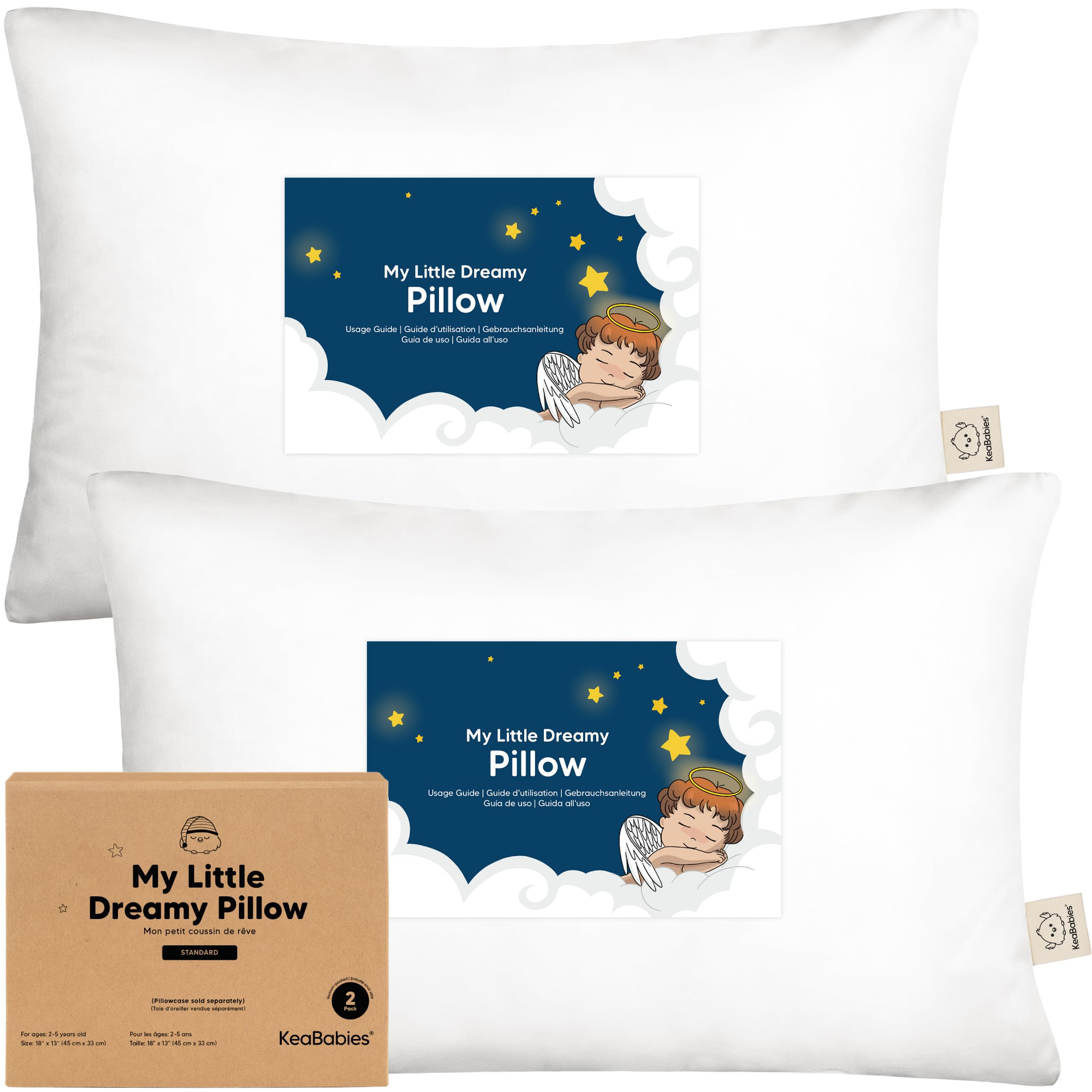 Foto 2 pulgar | Almohada para Niños Keababies Algodón Orgánico Suave 2 Piezas - Venta Internacional