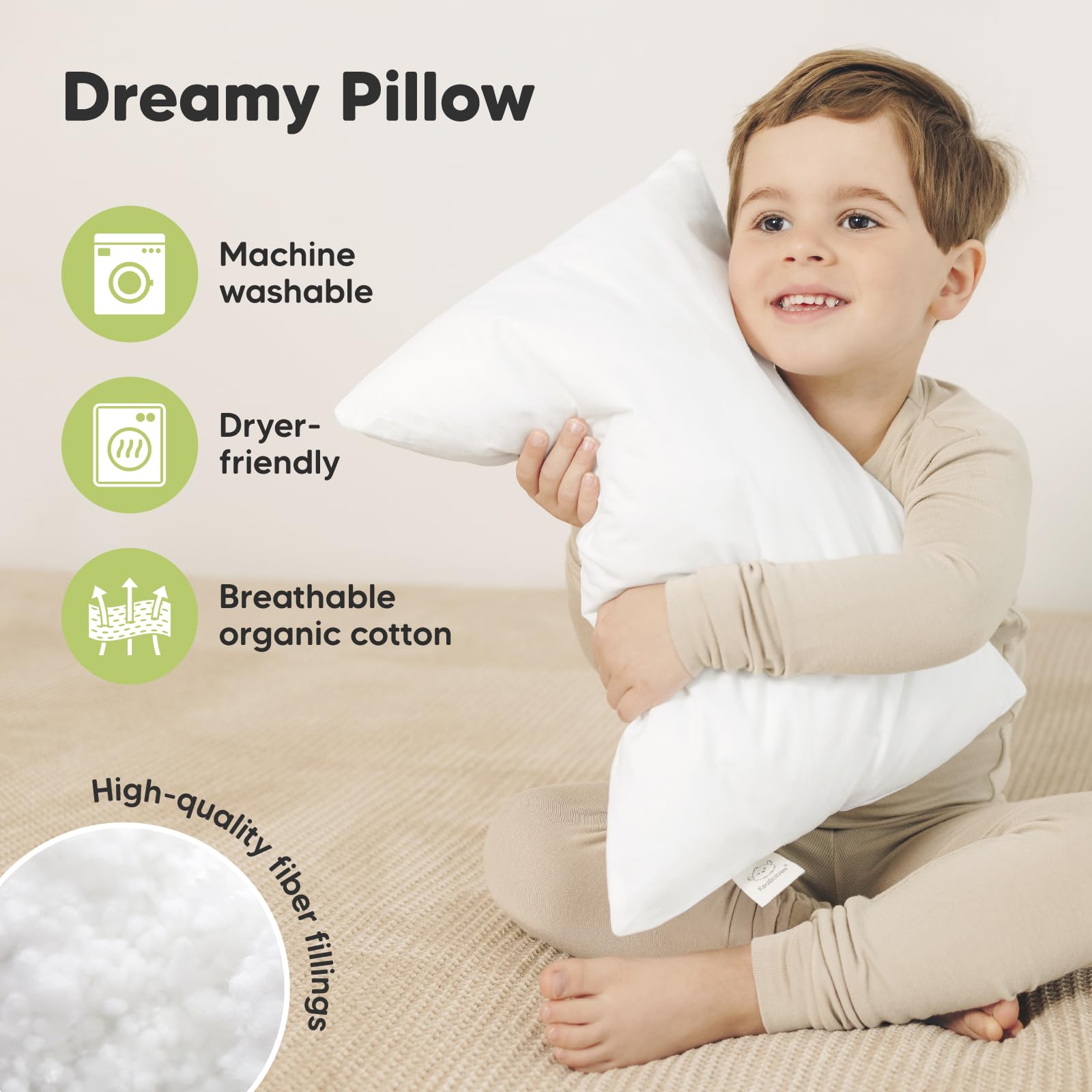 Foto 5 pulgar | Almohada para Niños Keababies Algodón Orgánico Suave 2 Piezas - Venta Internacional