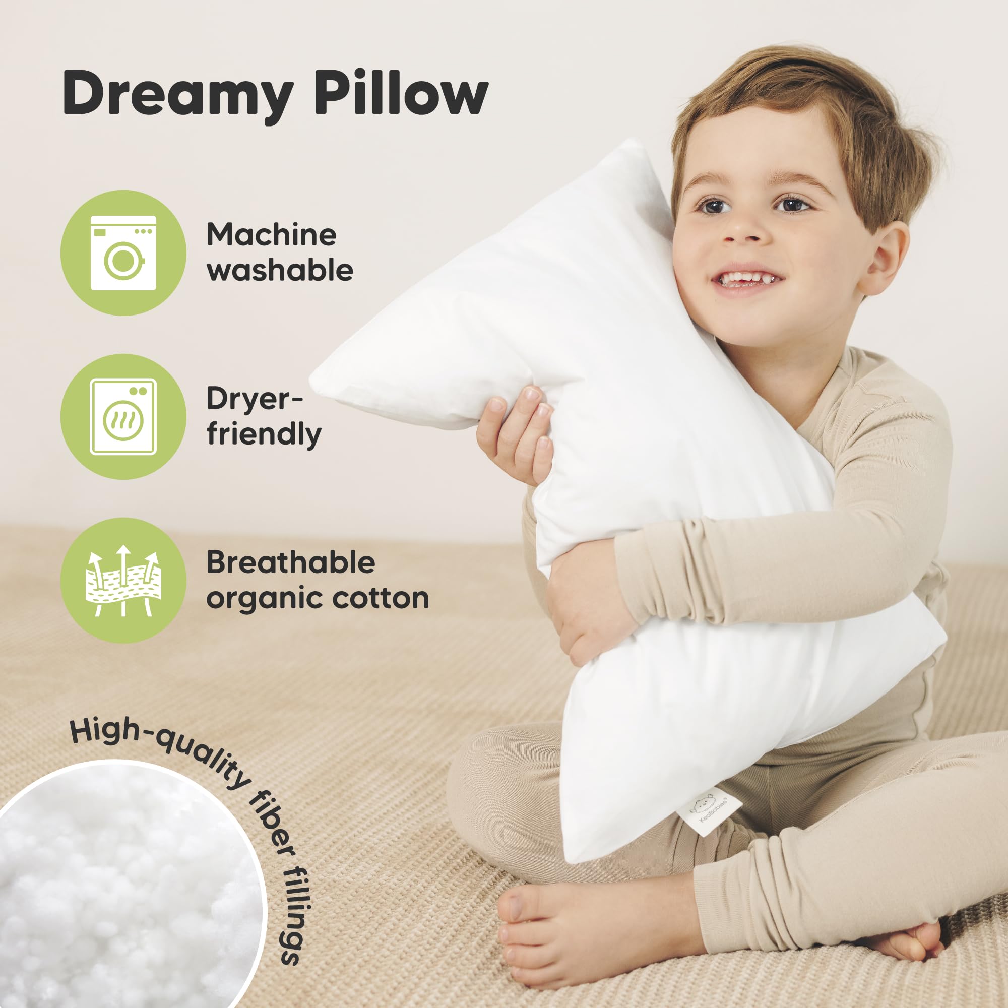 Foto 5 pulgar | Almohada Keababies Algodón Orgánico Suave 35 X 50 Cm Paquete De 2 - Venta Internacional