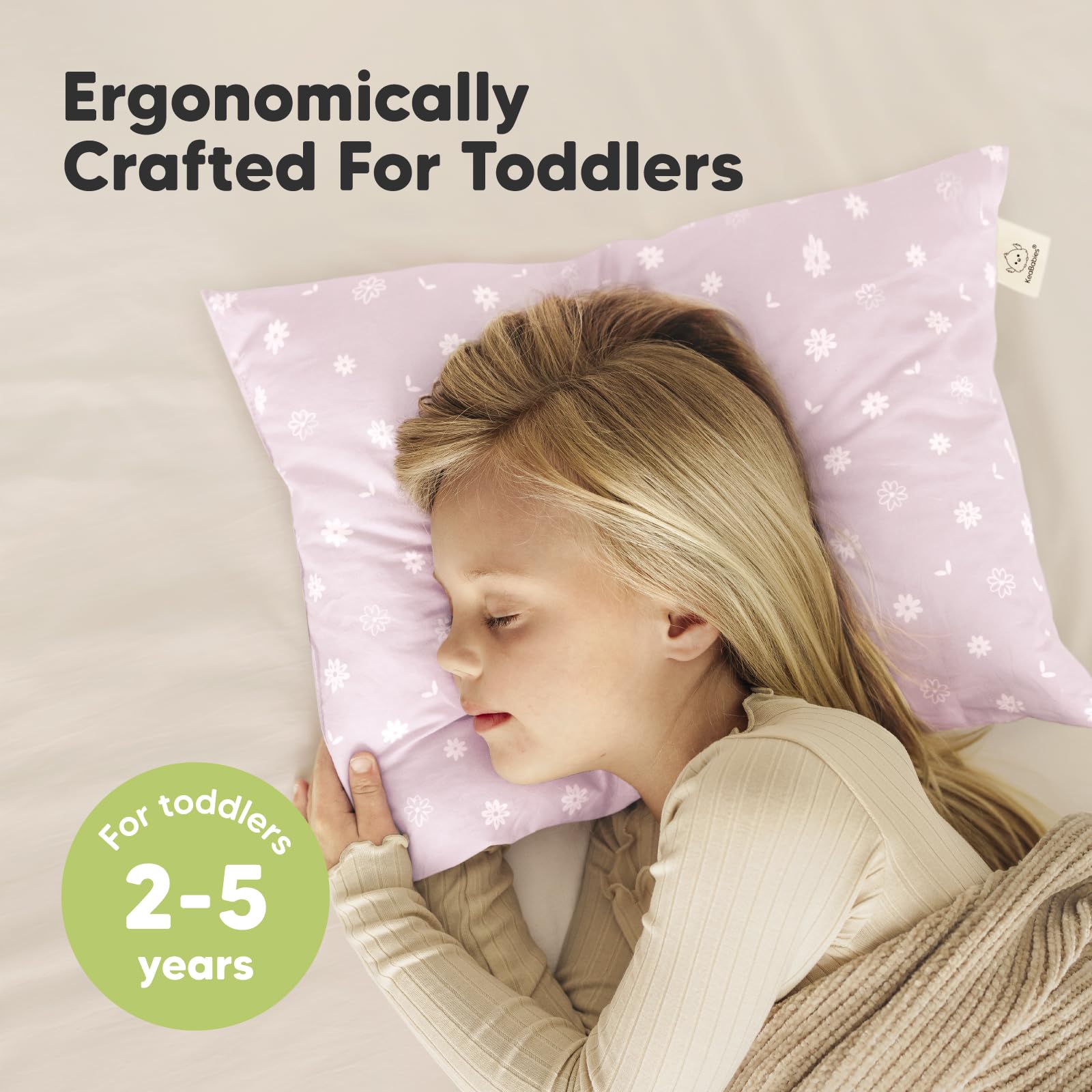 Foto 2 | Almohada Keababies Algodón Orgánico Suave 33 X 45 Cm Paquete De 2 - Venta Internacional