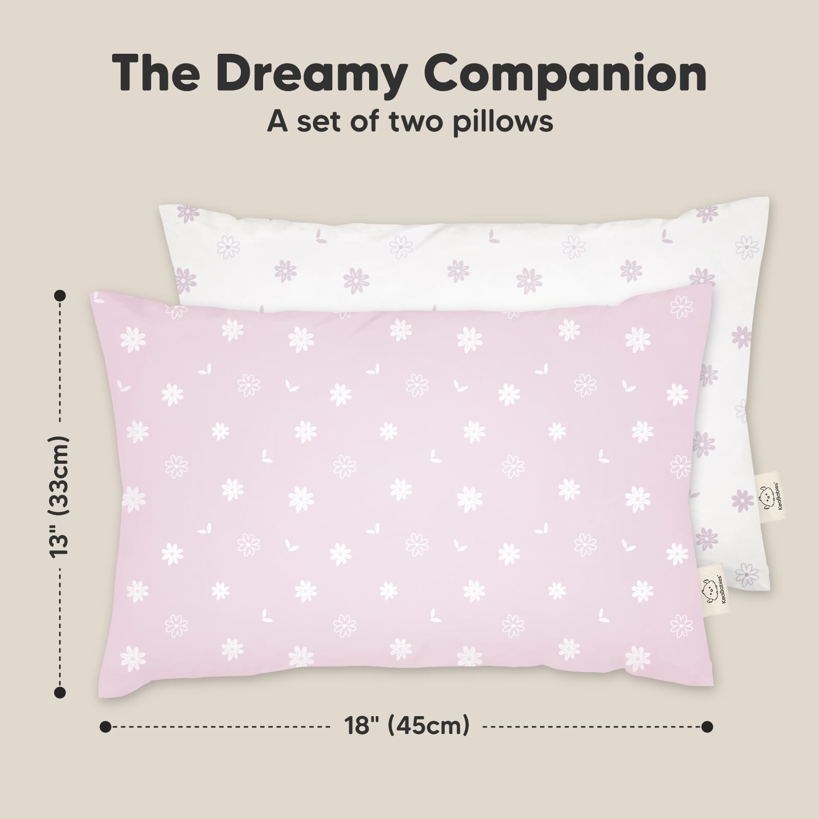 Foto 3 | Almohada Keababies Algodón Orgánico Suave 33 X 45 Cm Paquete De 2 - Venta Internacional