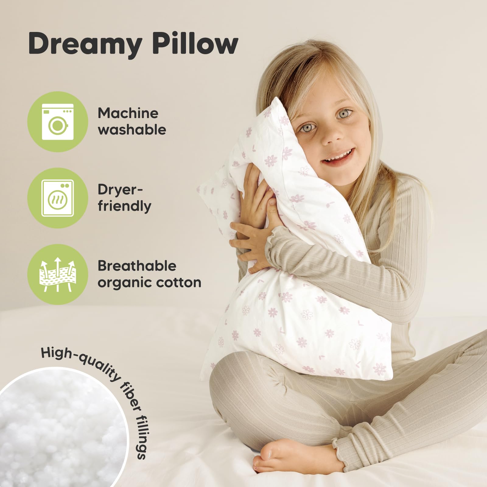 Foto 4 | Almohada Keababies Algodón Orgánico Suave 33 X 45 Cm Paquete De 2 - Venta Internacional