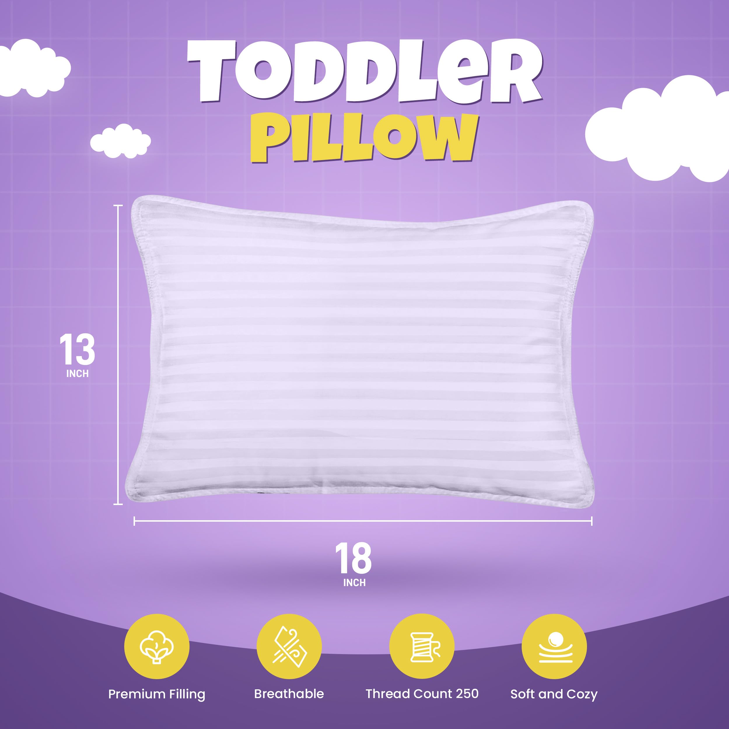 Foto 2 | Juego de 2 Almohadas para Niños Lavanda 33 x 46 cm 2 Años - Venta Internacional