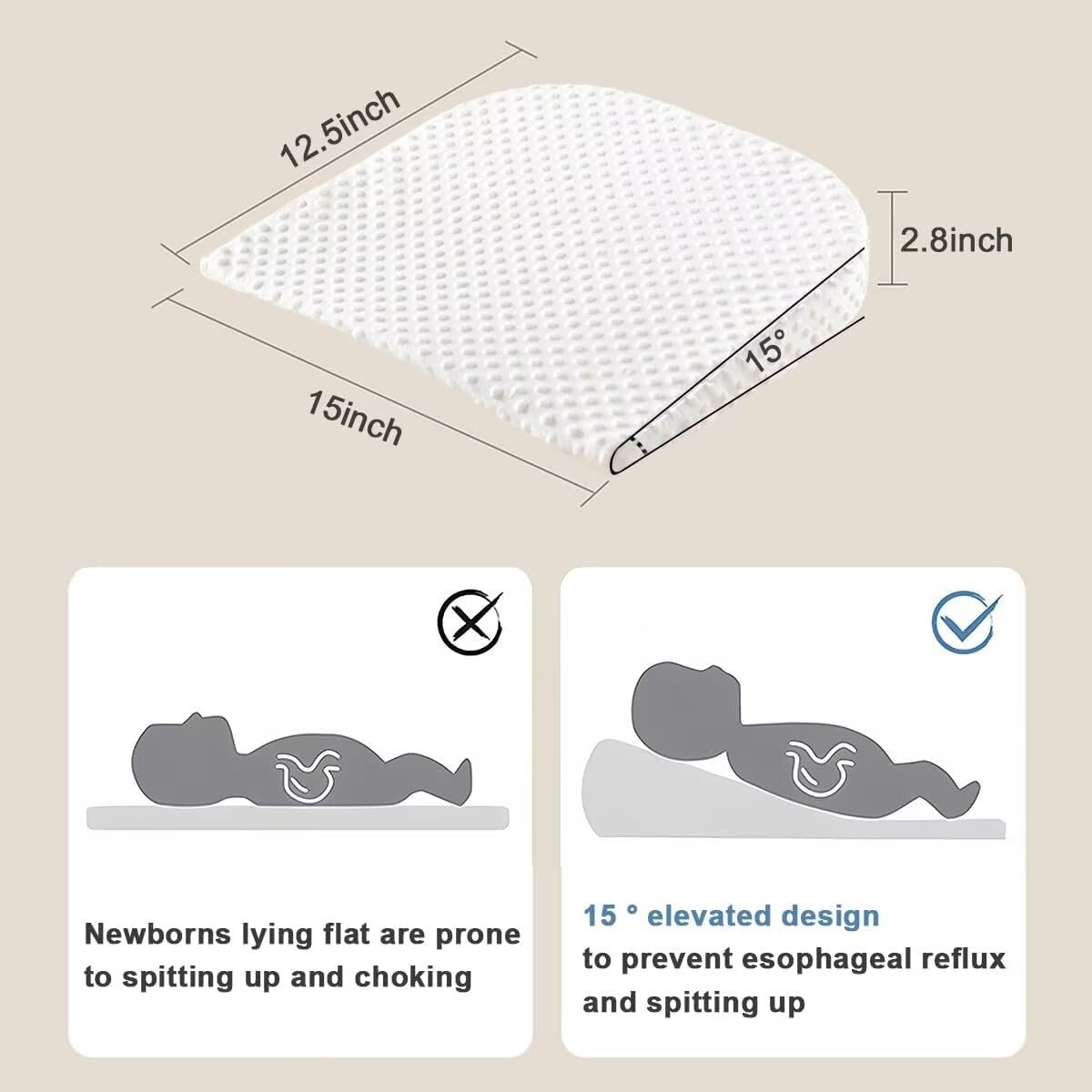 Foto 3 pulgar | Almohada Para Dormir Para Recién Nacidos Y Niños Pequeños Con Forma De Cuña Transpirable - Venta Internacional.