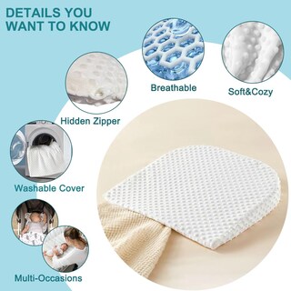 Foto 4 | Almohada Para Dormir Para Recién Nacidos Y Niños Pequeños Con Forma De Cuña Transpirable - Venta Internacional.