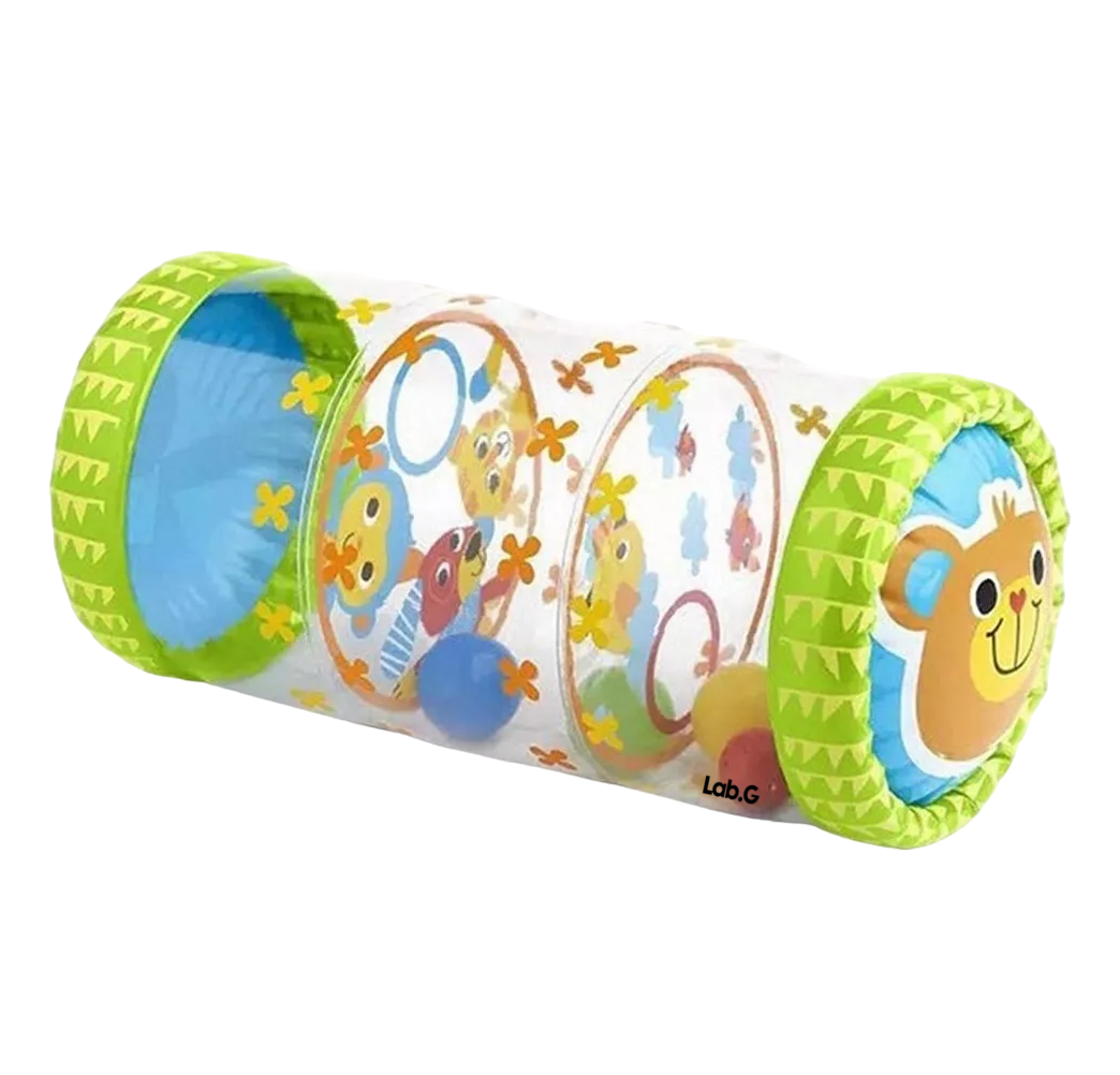 Cilindro Inflable Para Bebé Estimulación Gateo Verde