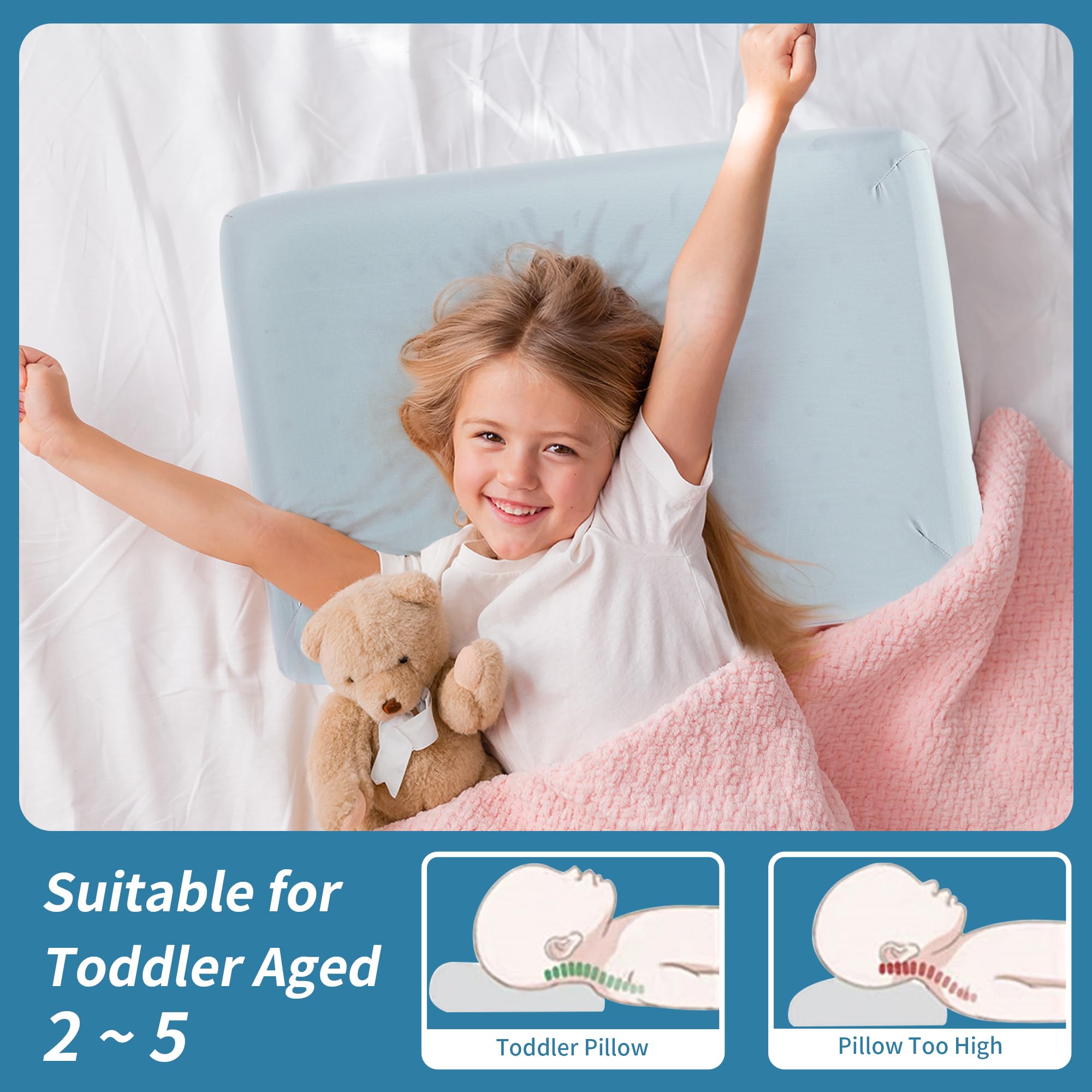 Foto 6 | Almohada Refrescante Para Niños Pequeños Hombys, Gel Viscoelástico Y Ventilado - Venta Internacional.