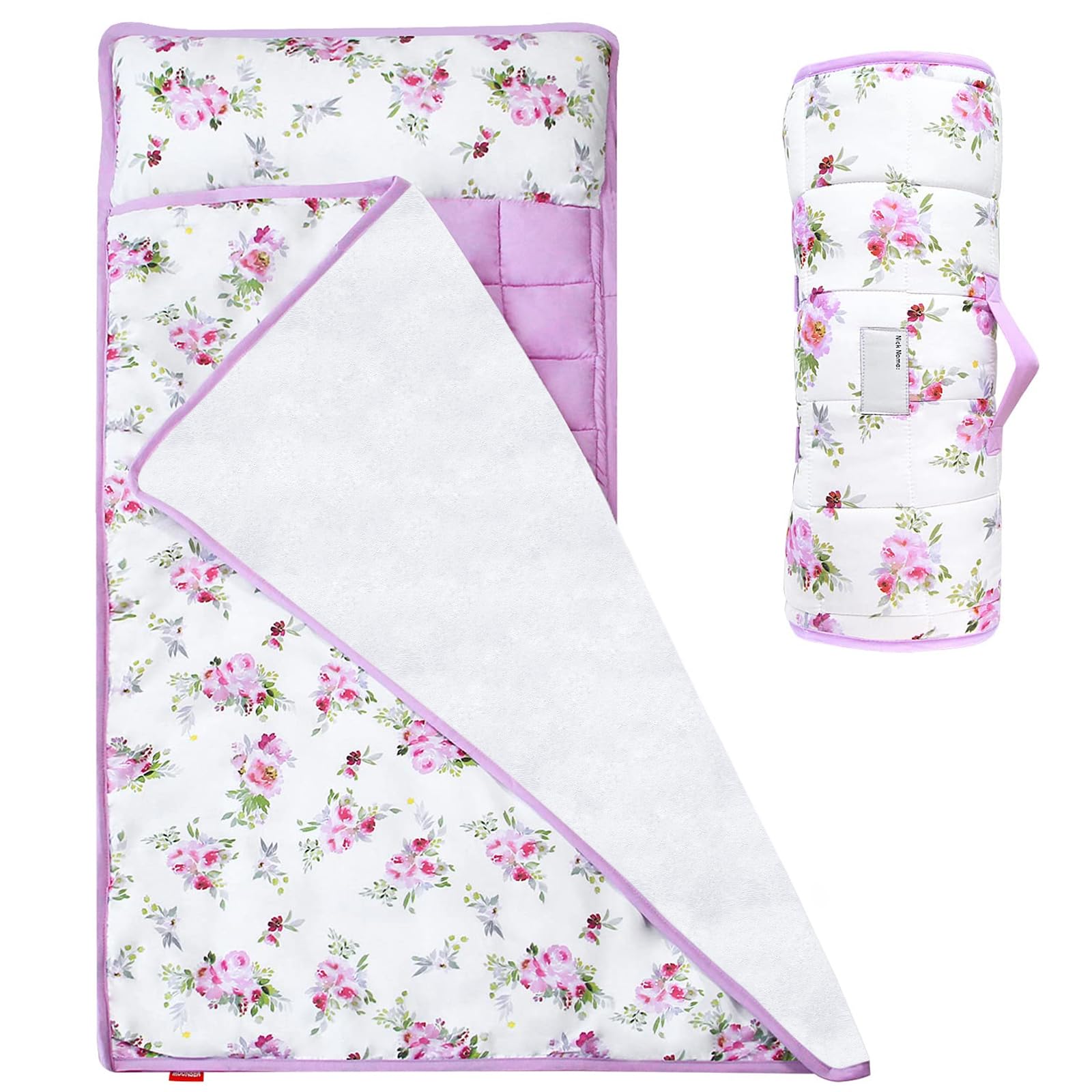 Foto 2 pulgar | Alfombrilla De Siesta Para Niños Pequeños Moonsea Floral Con Almohada Y Manta Polar - Venta Internacional.
