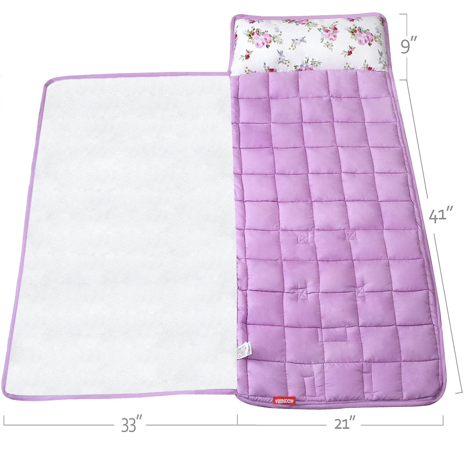 Foto 6 pulgar | Alfombrilla De Siesta Para Niños Pequeños Moonsea Floral Con Almohada Y Manta Polar - Venta Internacional.