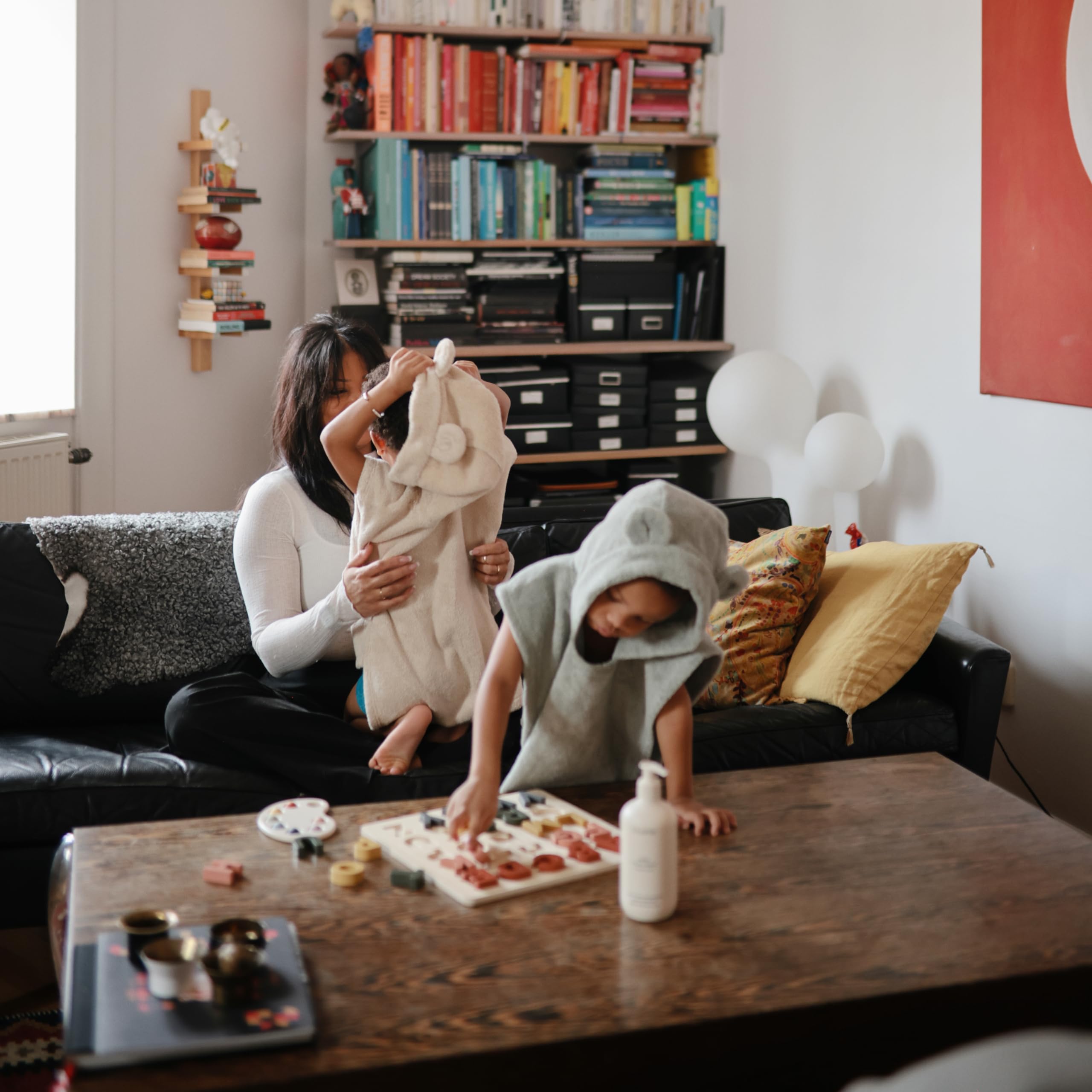 Foto 7 | Poncho Toalla Mushie Para Bebés Y Niños Pequeños De Algodón Orgánico - Venta Internacional.