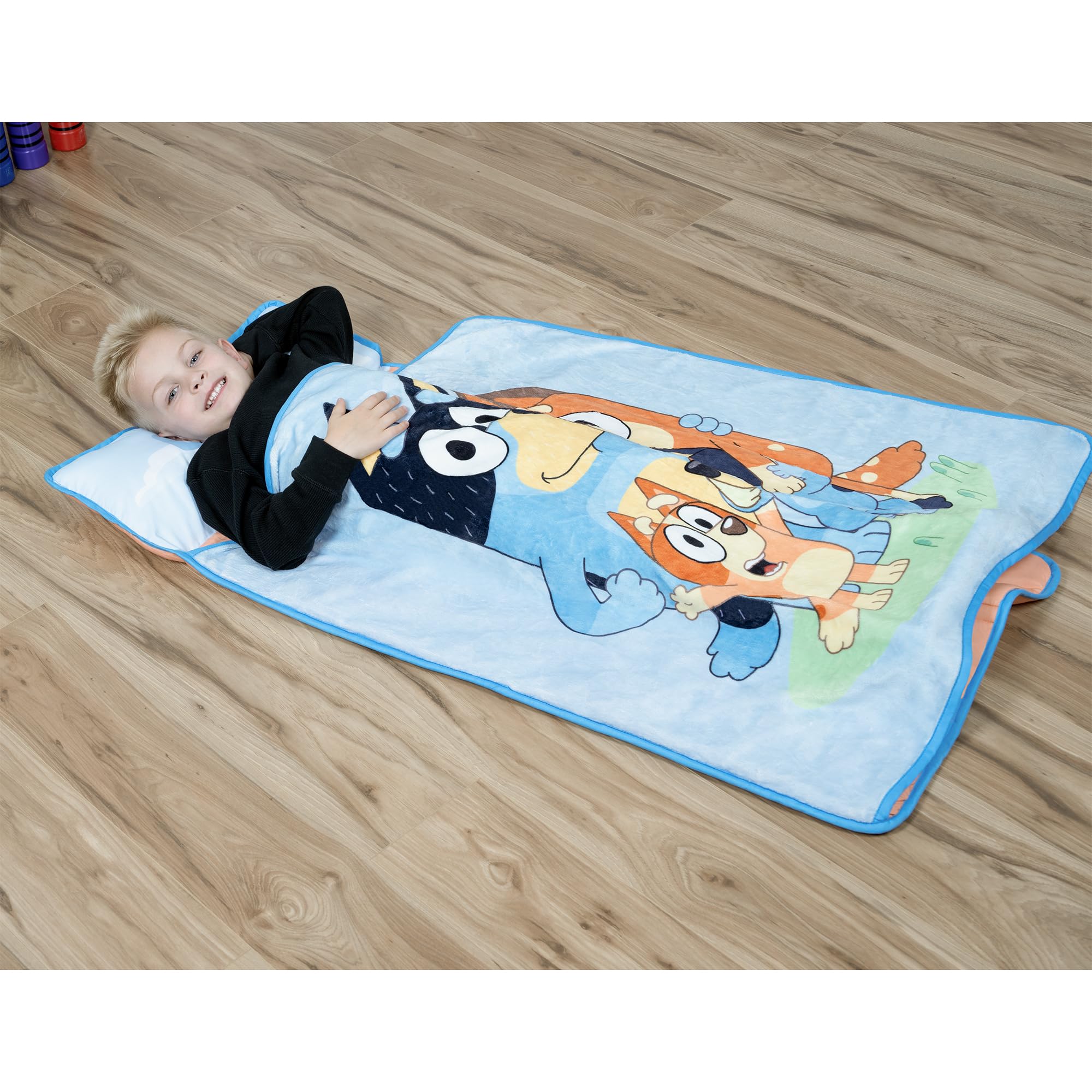 Foto 5 | Alfombrilla De Siesta Para Niños Pequeños Nojo Bluey Para La Vida Real Con Almohada Y Manta - Venta Internacional.