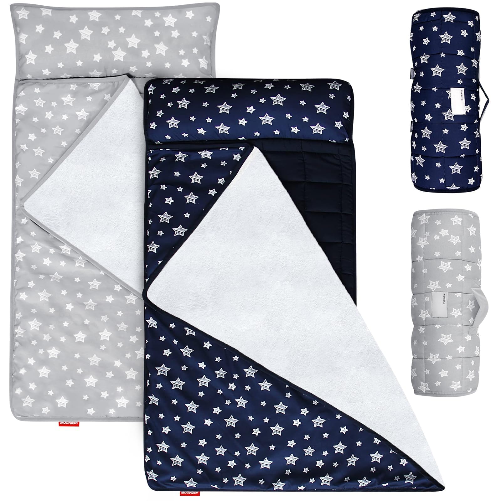 Foto 2 pulgar | Alfombrilla De Siesta Moonsea Para Niños Pequeños, Paquete De 2 Con Almohada Y Manta Polar Tipo Minky - Venta Inte