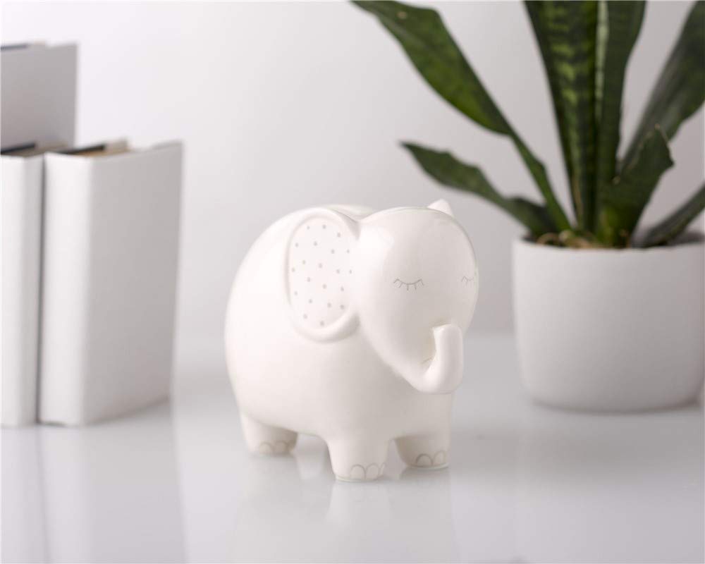 Foto 6 pulgar | Banco De Elefante De Cerámica Con Forma De Pera, Neutral En Cuanto Al Género, Color Bebé, Blanco - Venta Internacional