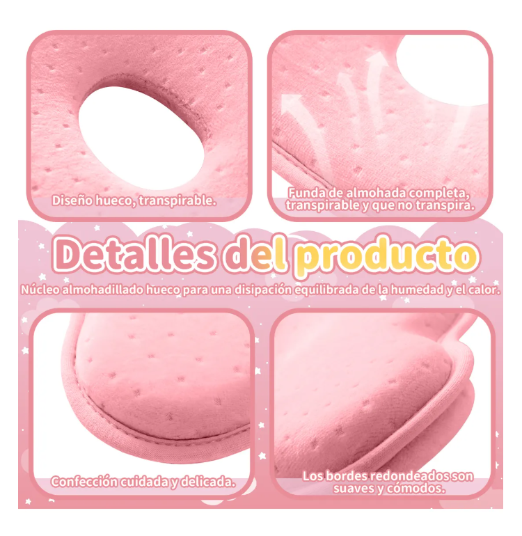 Foto 4 pulgar | Almohada para Bebé Memory Foam Prevención Cabeza Plana