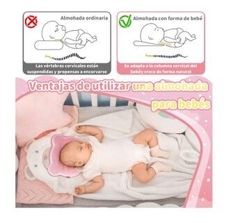 Foto 4 | Almohada para Bebé Memory Foam Prevención Cabeza Plana