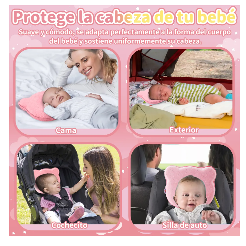 Foto 6 pulgar | Almohada para Bebé Memory Foam Prevención Cabeza Plana