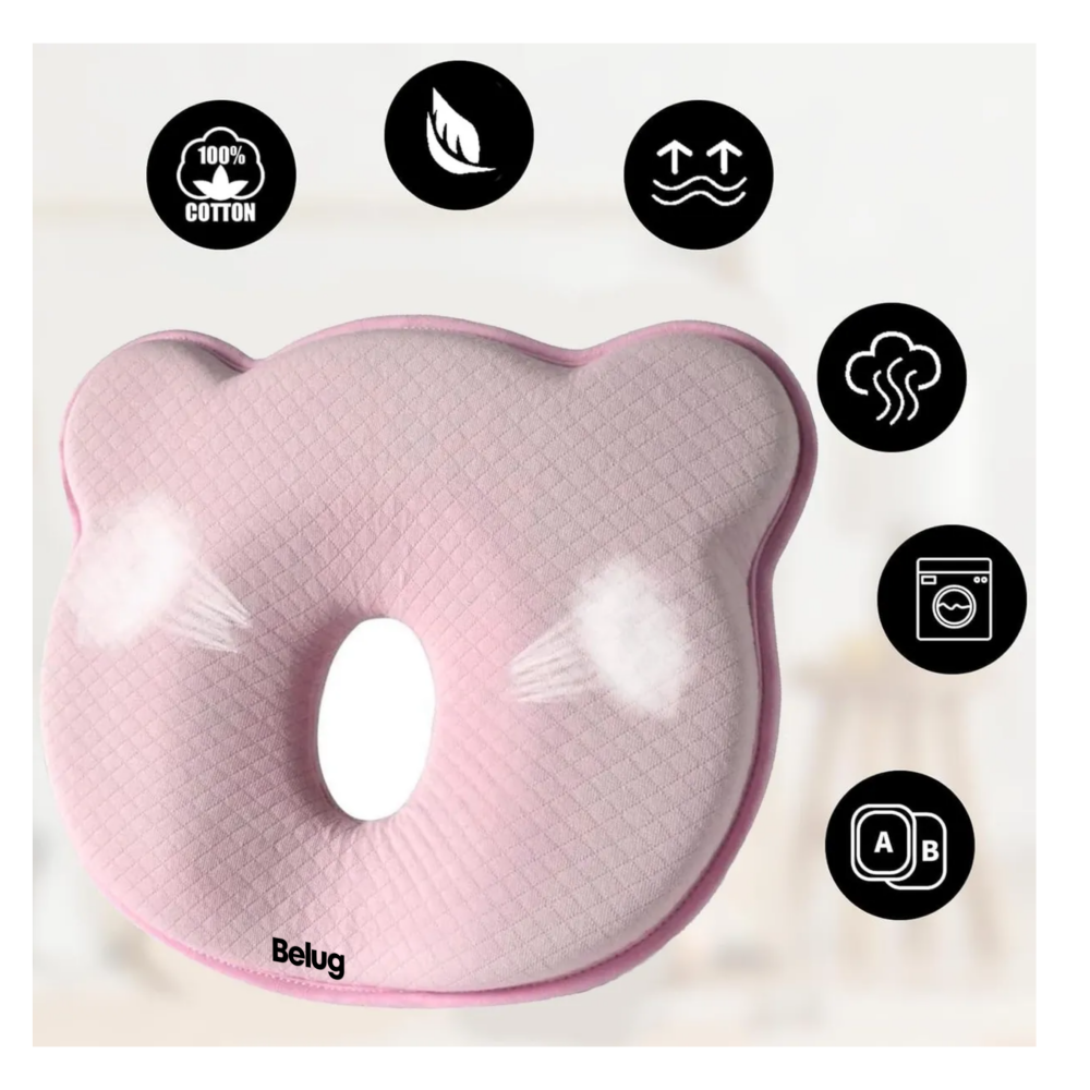 Foto 4 pulgar | Almohada Para Bebé Foam Belug   Rosa