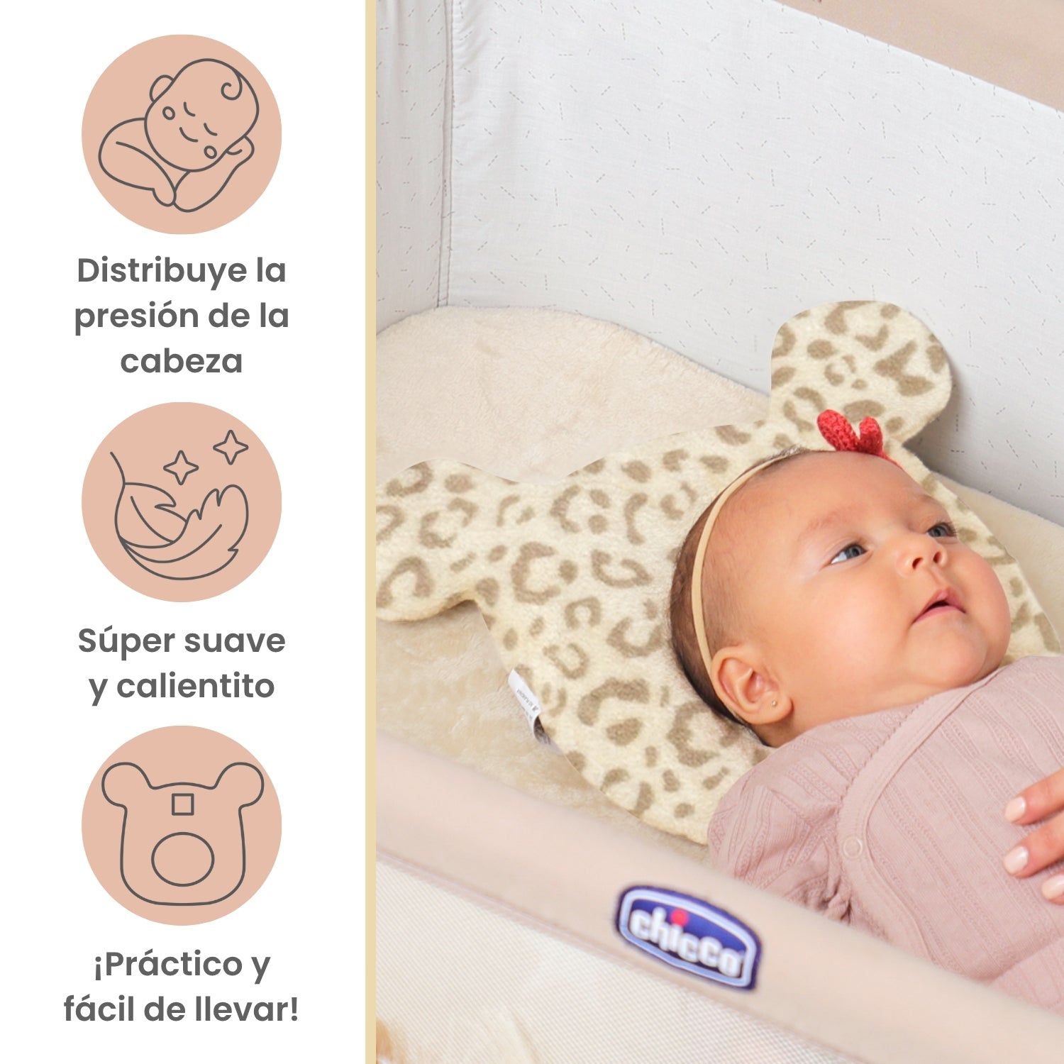 Foto 3 pulgar | Almohada Moldeadora Para Bebé Nap Baby - Manchitas