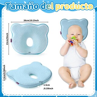 Foto 2 | Almohada Para Bebe Memory Foam Prevenir Cabeza Plana Eo Safe Imports Esi-21066 Azul