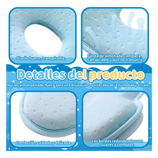 Foto 3 | Almohada Para Bebe Memory Foam Prevenir Cabeza Plana Eo Safe Imports Esi-21066 Azul