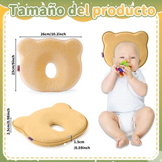 Foto 2 | Almohada Para Bebe Memory Foam Prevenir Cabeza Plana Eo Safe Imports Esi-21065 Amarillo