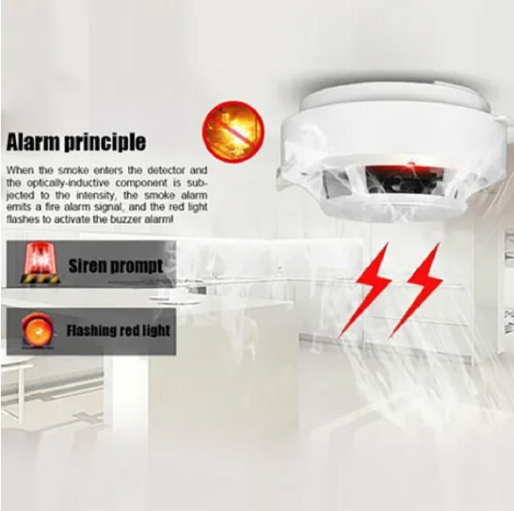 Foto 2 | Detector de Humo Malubero color Blanco Alarma de Incendios Inalámbrico Seguridad
