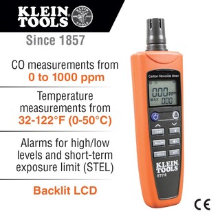 Foto 3 | Medidor De Monóxido De Carbono Klein Tools Et110 Con Alarma Y Bolsa - Venta Internacional.