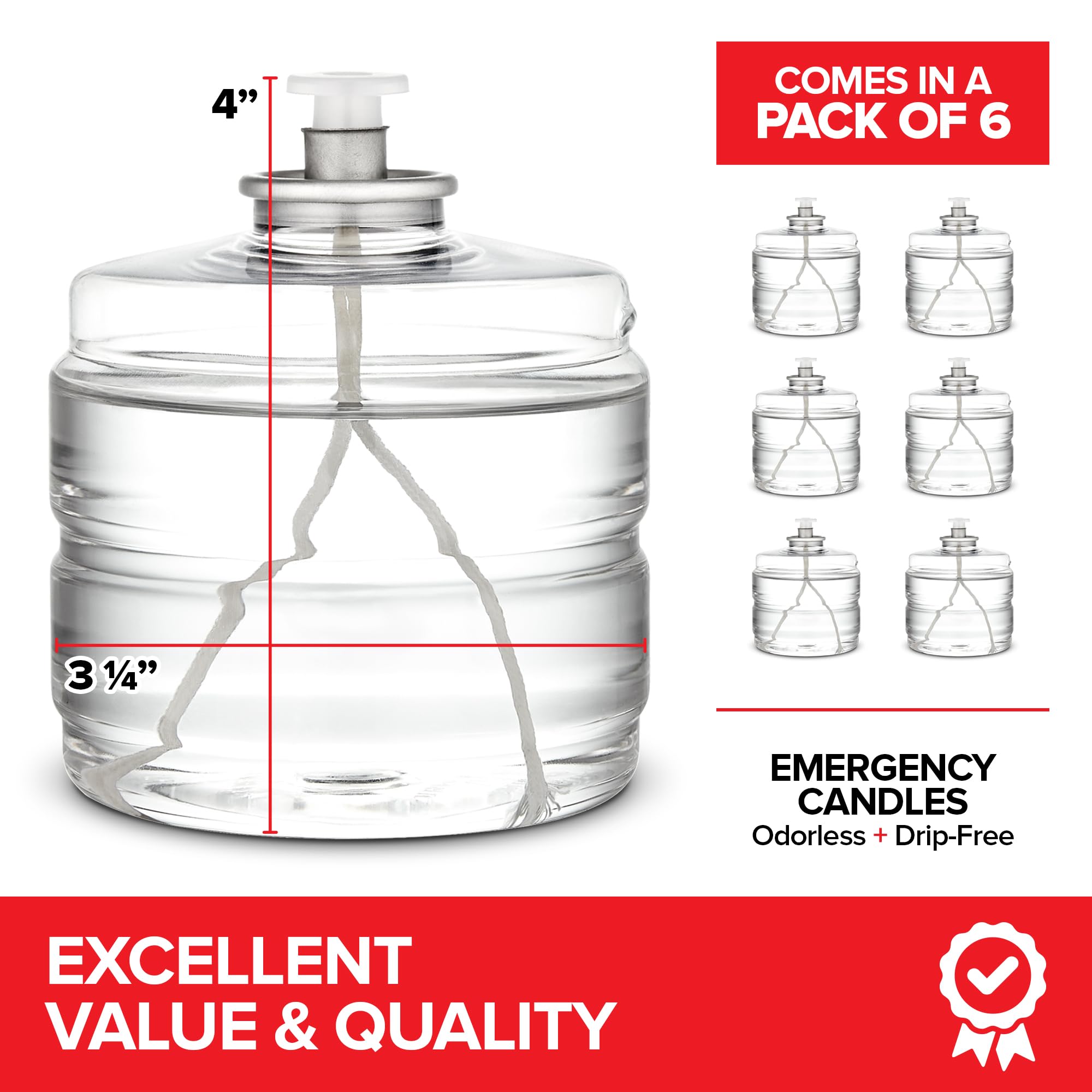 Foto 3 pulgar | Velas De Emergencia Stock Your Home, Paquete De 6 Unidades, 100 Horas - Venta Internacional.