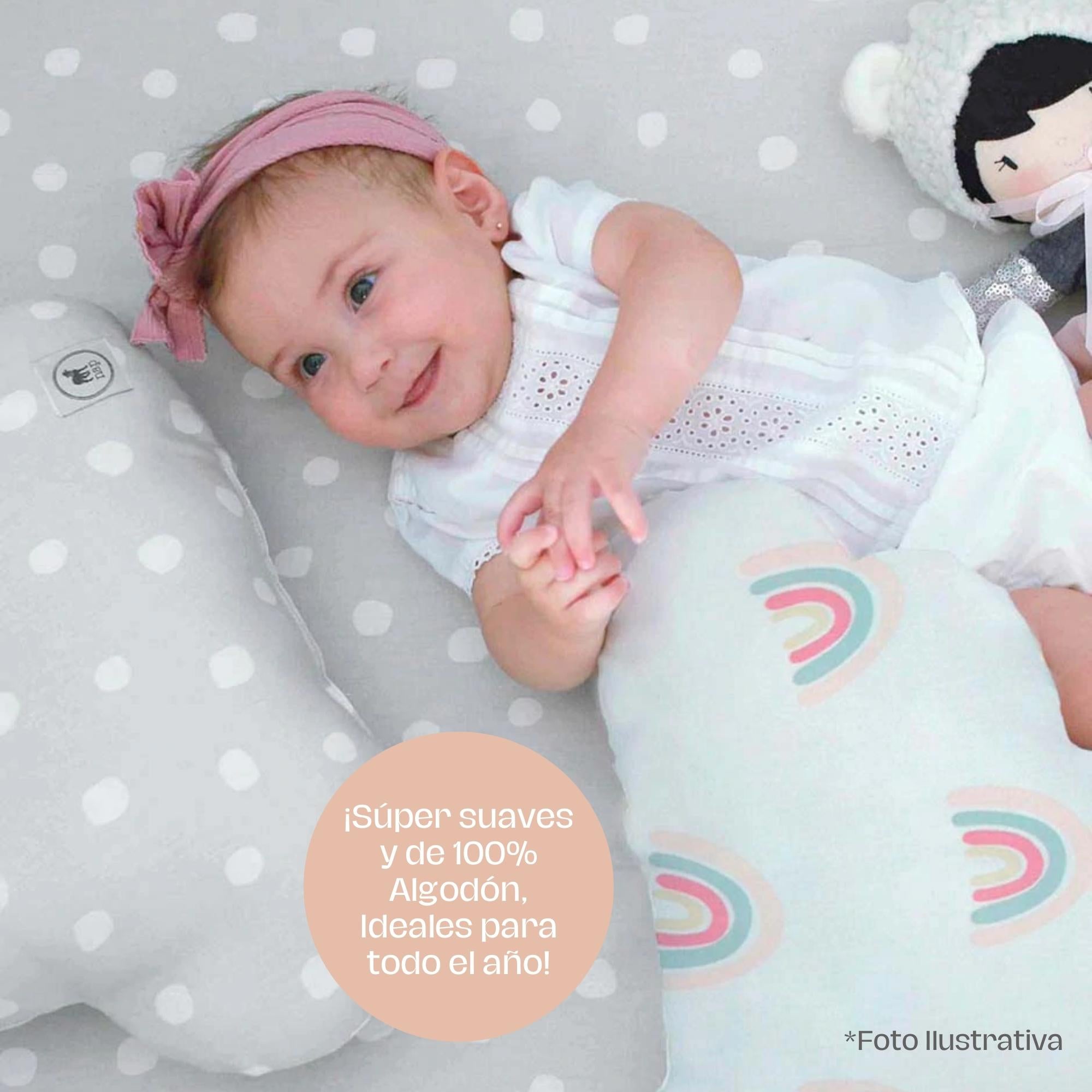 Foto 5 pulgar | Juego de Sábanas para Cama Cuna Nap JSA0127 color Blanco 2 Piezas - Ojitos