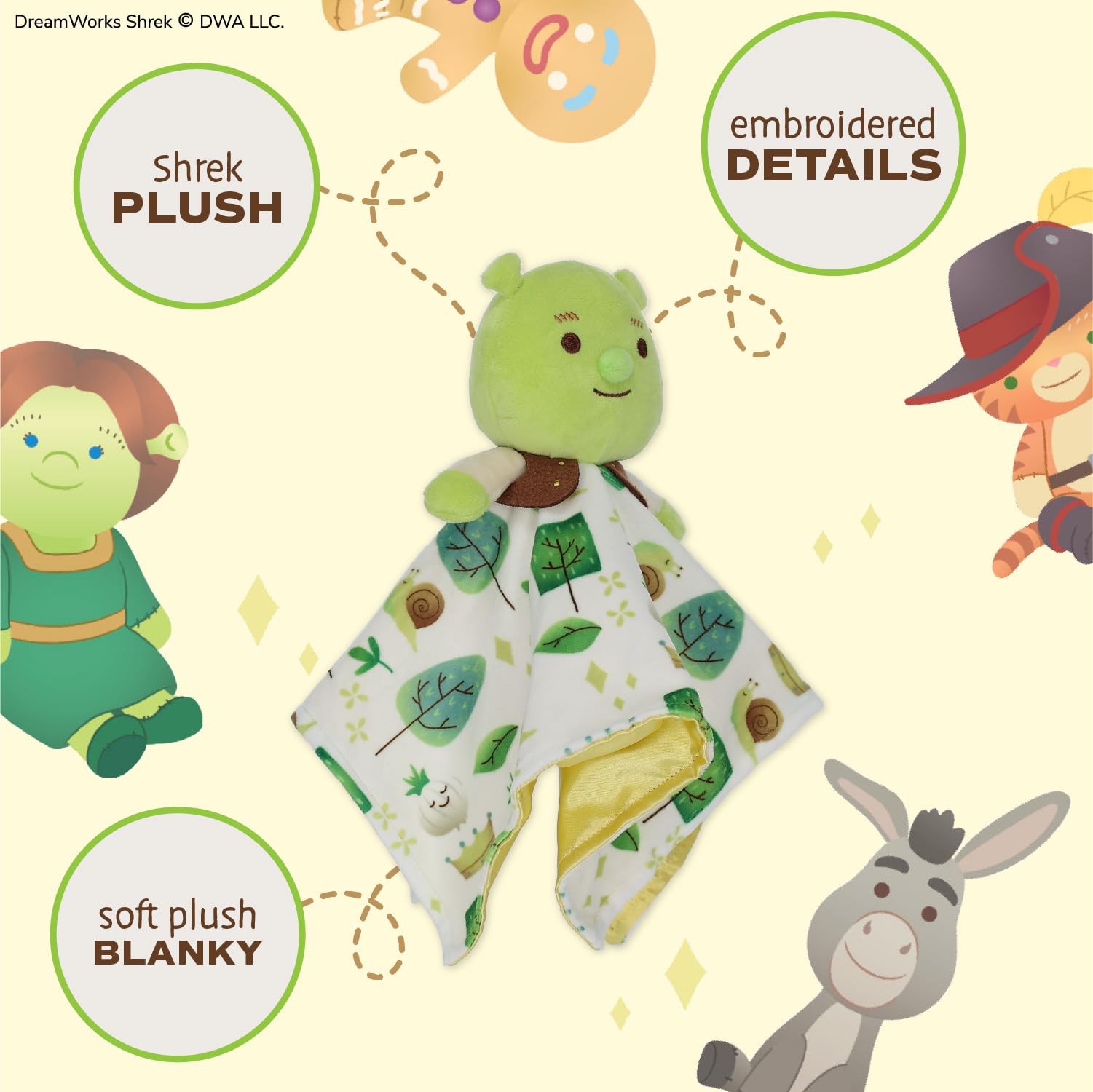 Foto 4 pulgar | Cabezal De Peluche De Shrek De Blanky Kids Preferred Con Detalles Bordados - Venta Internacional.