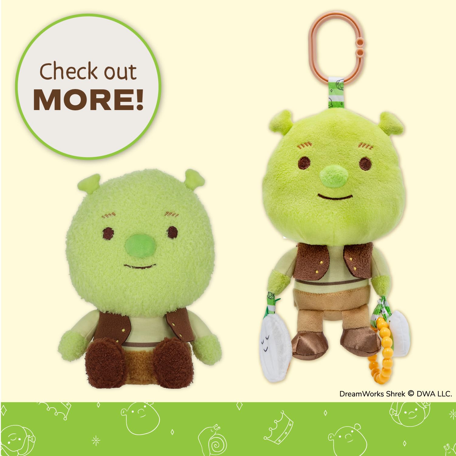 Foto 7 pulgar | Cabezal De Peluche De Shrek De Blanky Kids Preferred Con Detalles Bordados - Venta Internacional.