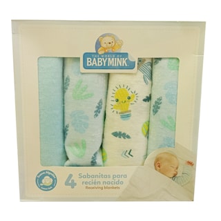Foto 1 | Sábana Recién Nacido Baby Mink Manta 4pz Azul
