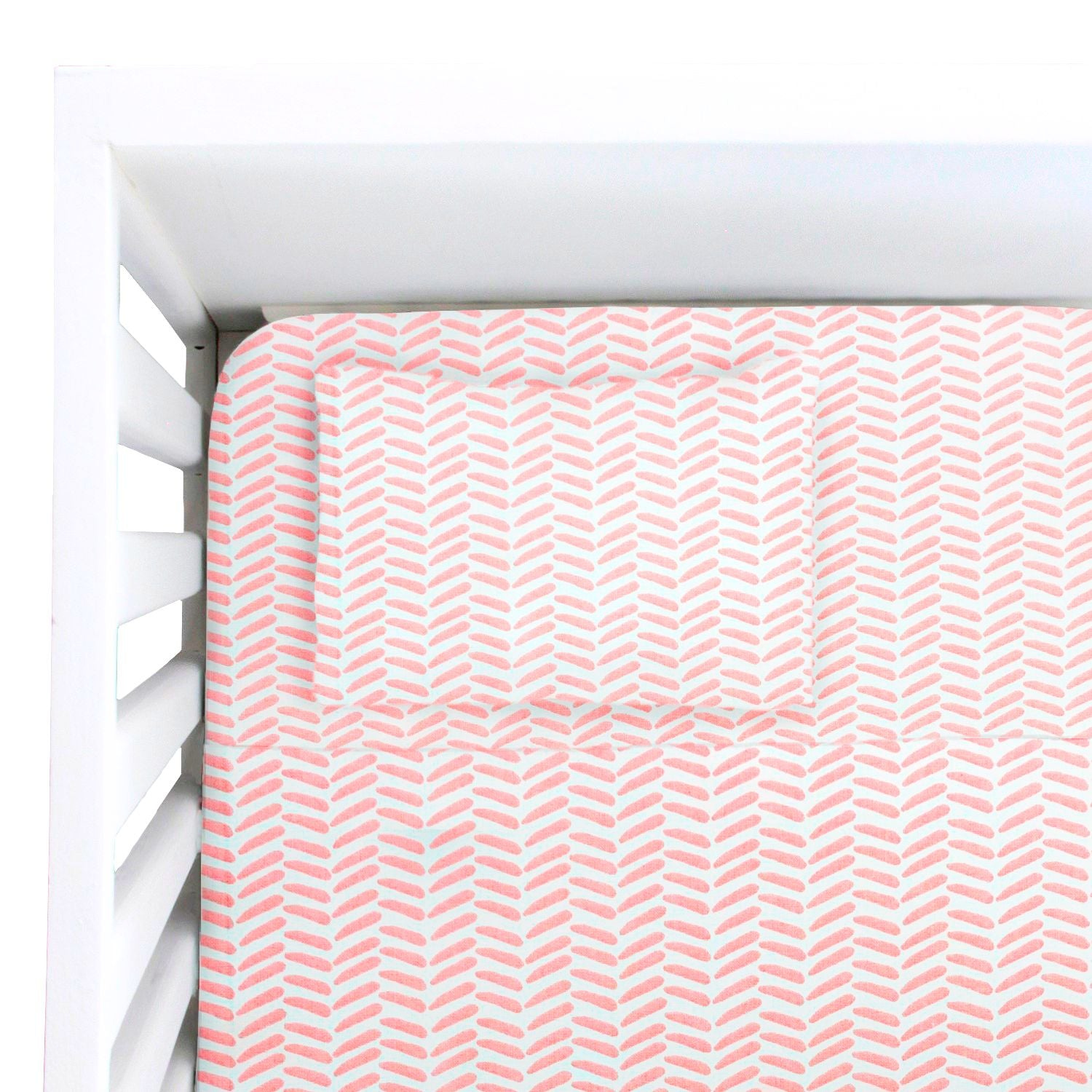 Foto 4 pulgar | Juego De Sábanas Para Cama Cuna 95x140cm Nap Baby - Chevron Rosa