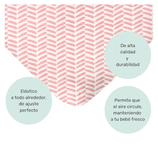 Foto 2 | Juego De Sábanas Para Cuna 70x130cm Nap Baby - Chevron Rosa