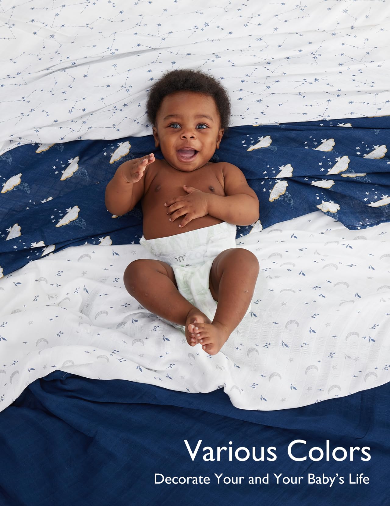 Foto 5 | Manta Acolchada Momcozy De Muselina Ultrasuave, 120 X 120 Cm, Color Medianoche - Venta Internacional.