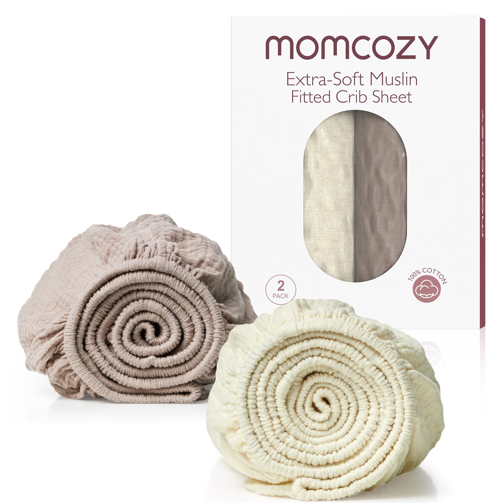 Sábanas Para Cuna Momcozy, De Muselina, Estándar, Ajustables, 2 Unidades, De Algodón - Venta Internacional.