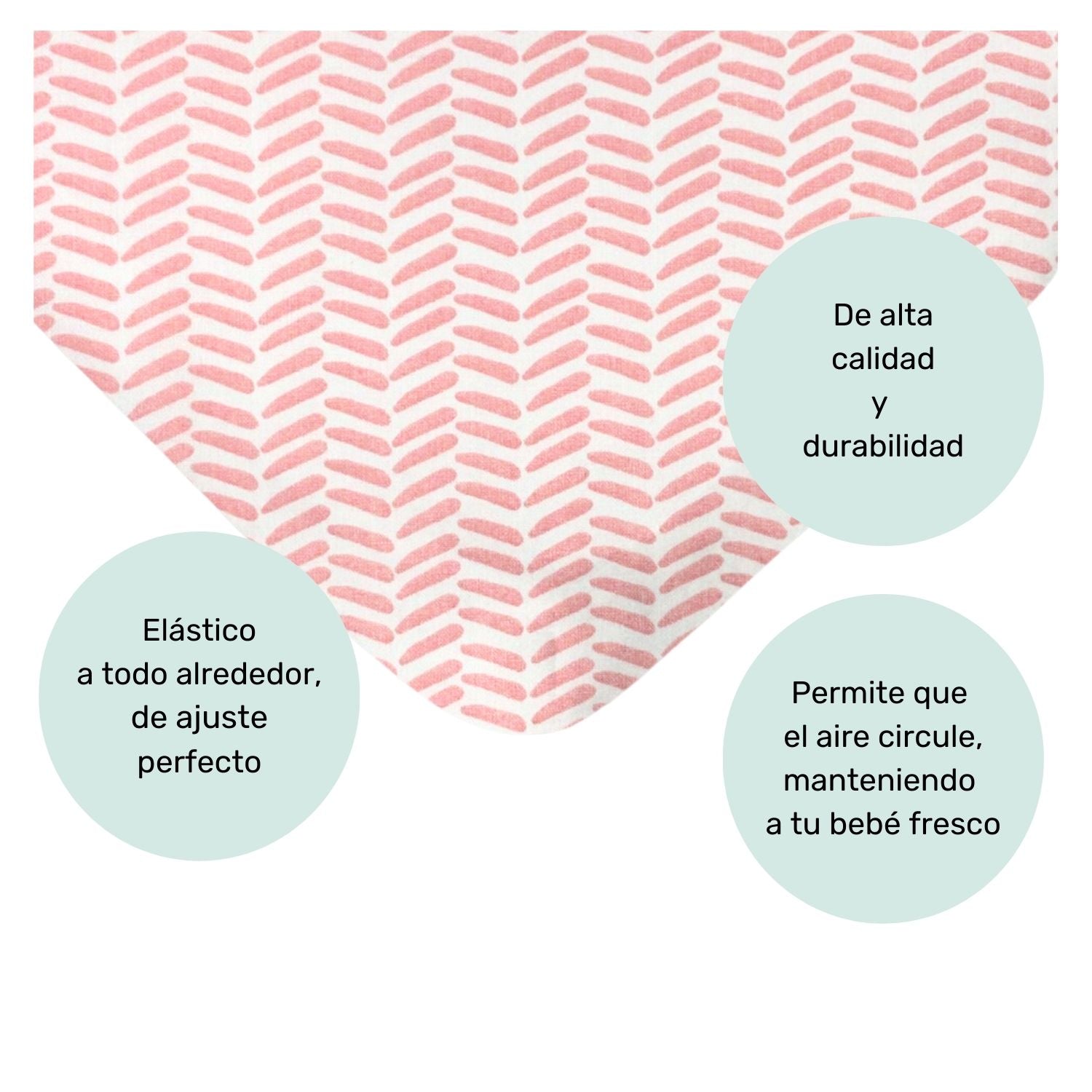 Foto 3 pulgar | Set De 2 Sábanas De Cajón, Cuna Viajera 74x110cm Nap Baby - Chevron Rosa