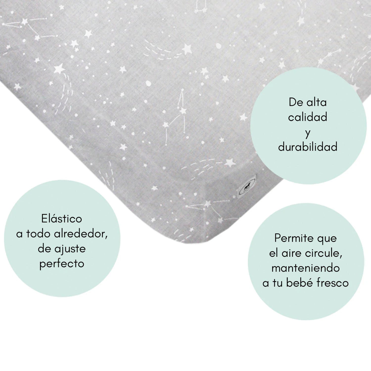 Foto 3 pulgar | Set De 2 Sábanas De Cajón, Cama Cuna 95x140cm Nap Baby - Constelaciones